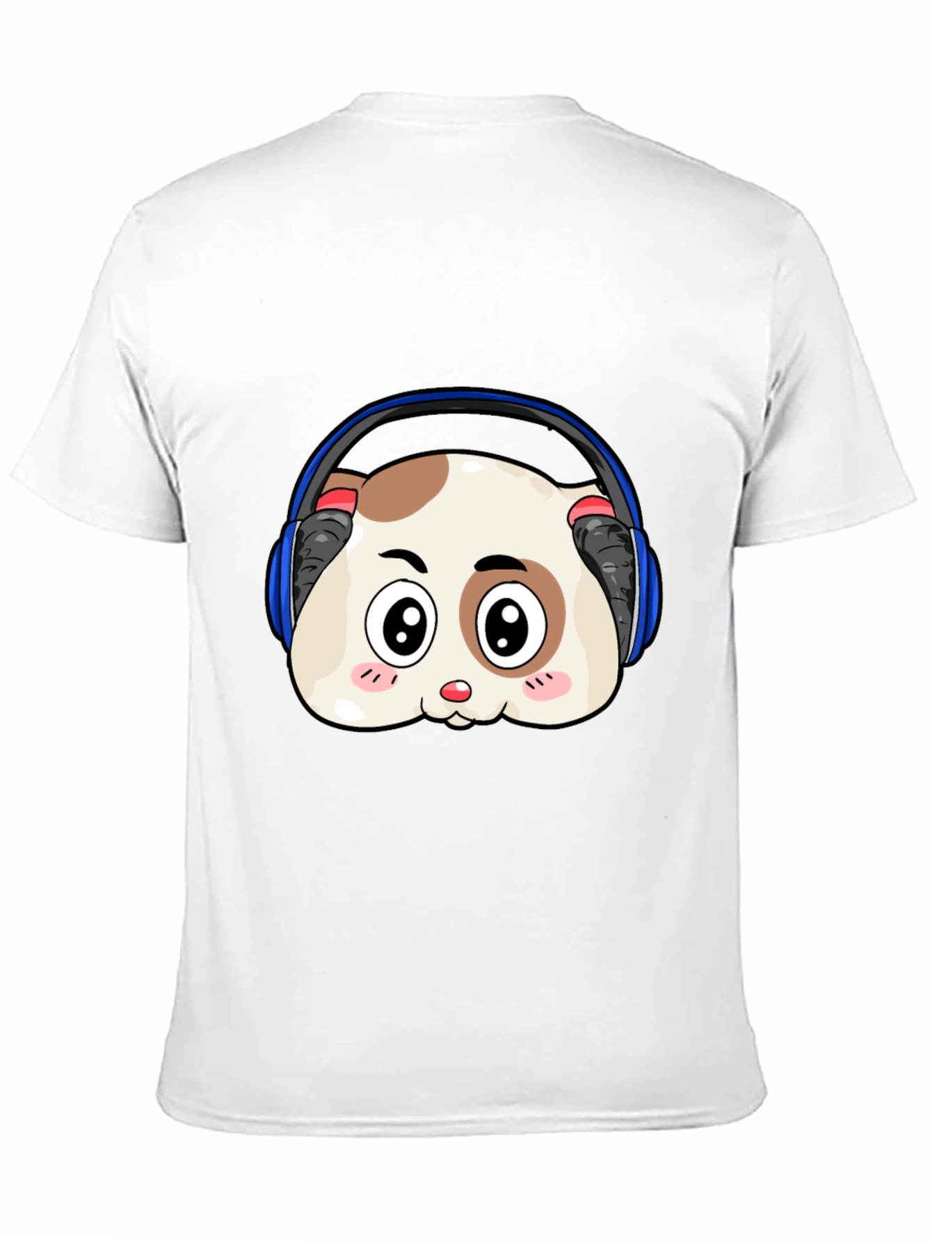 Black Cute Animal Headphone T-Shirt view 11