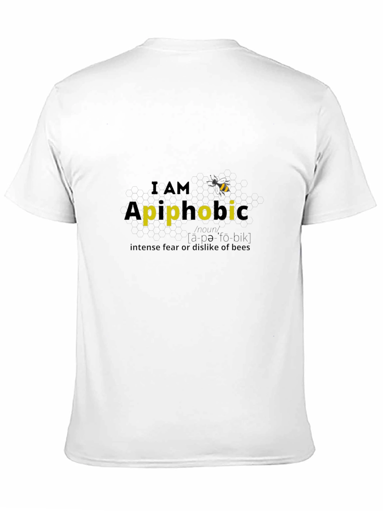 Black I AM Apiphobic T-Shirt - Fear of Bees view 11