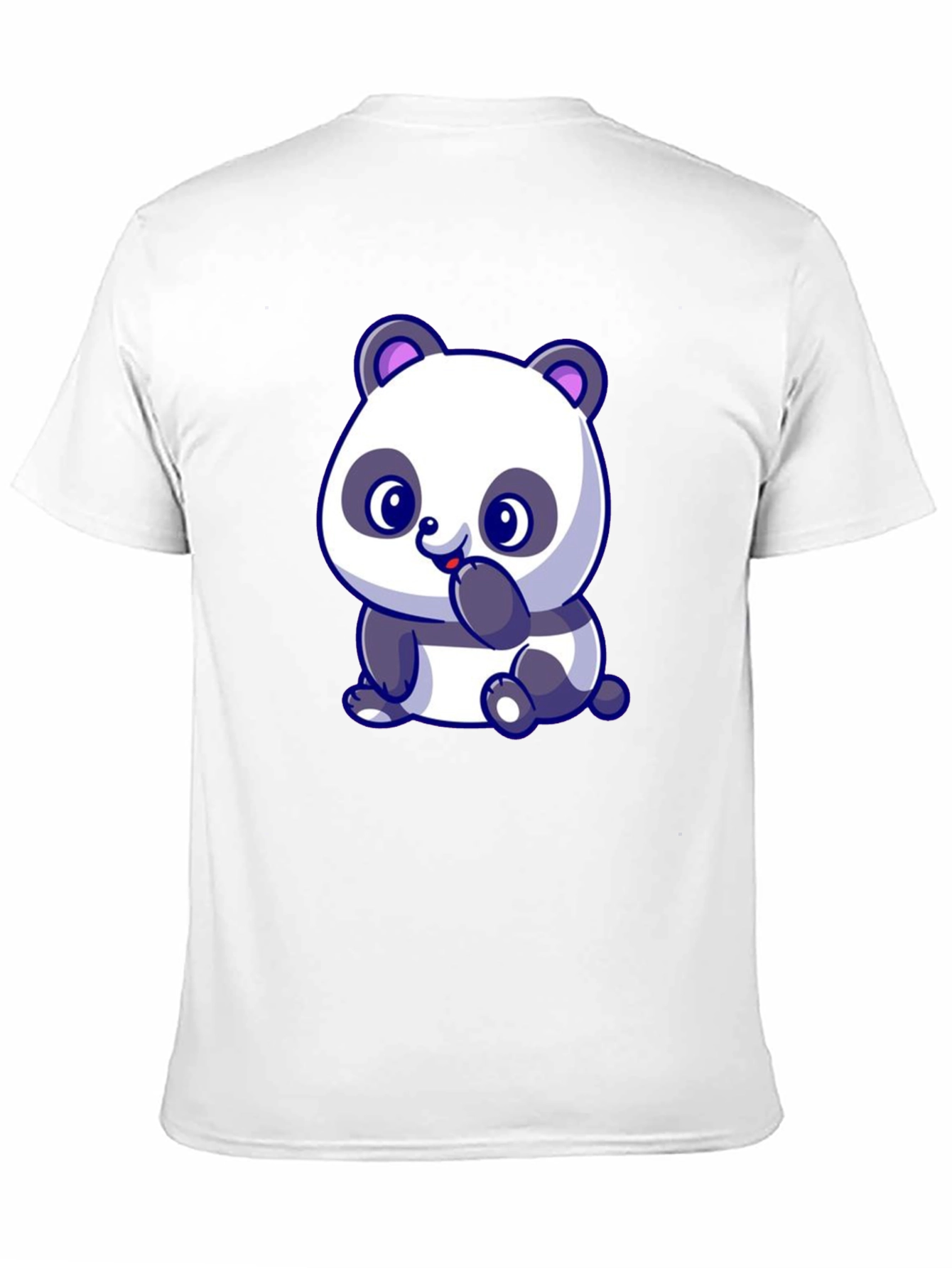 Black Cute Panda Bear Graphic Black T-Shirt view 11