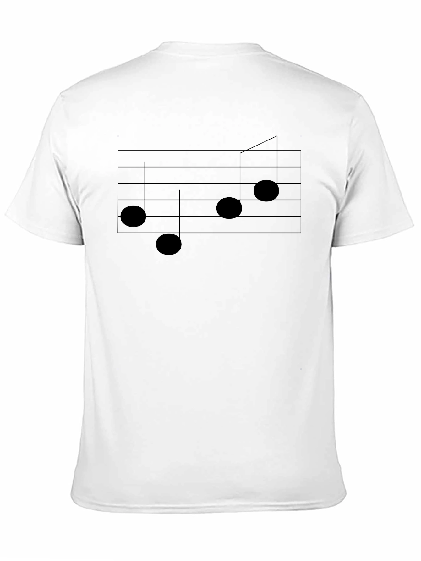 Black Music Note Staff Graphic Black T-Shirt view 11