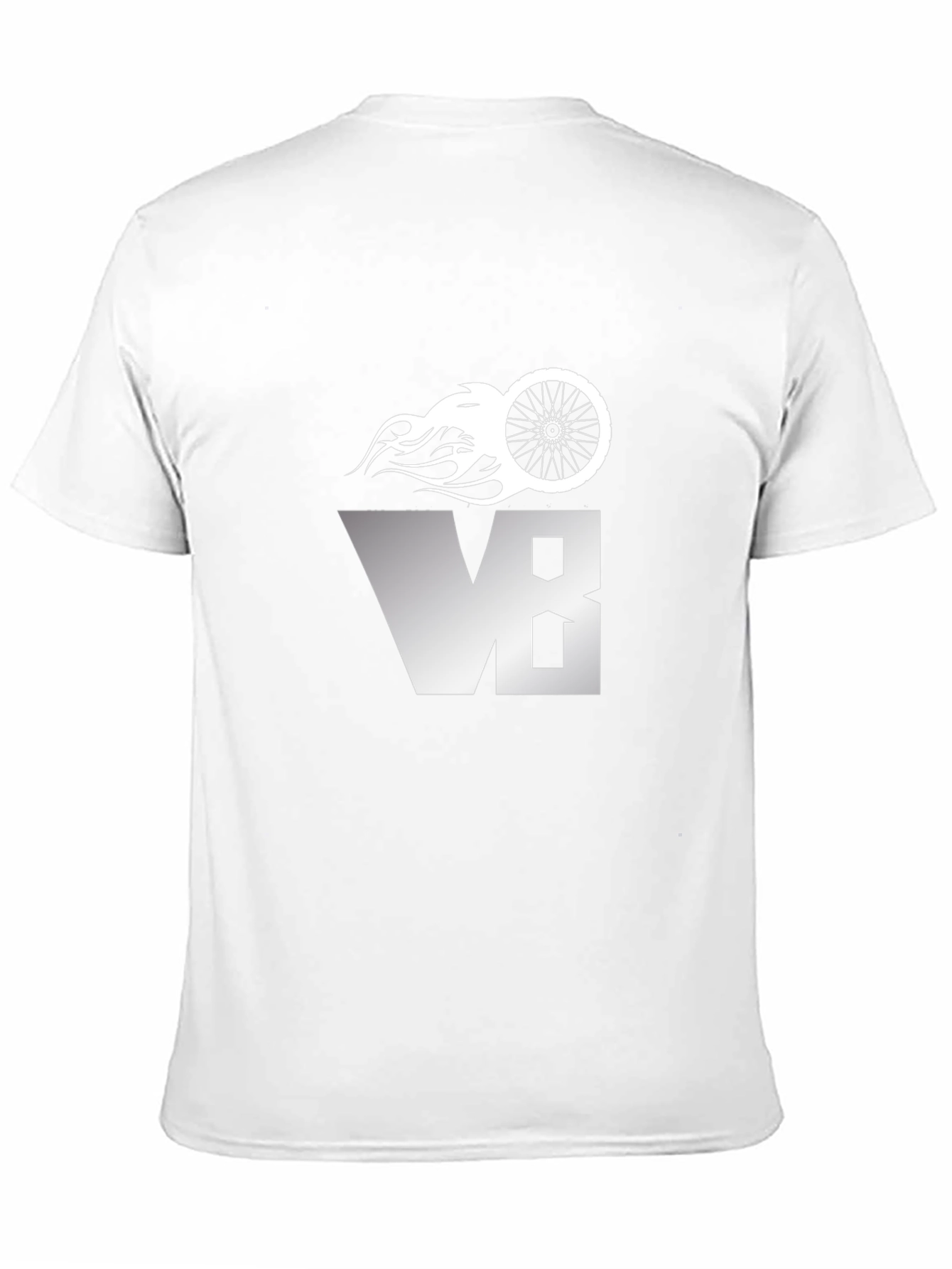 Black Men's Black V8 Bike Wheel Graphic T-Shirt view 11
