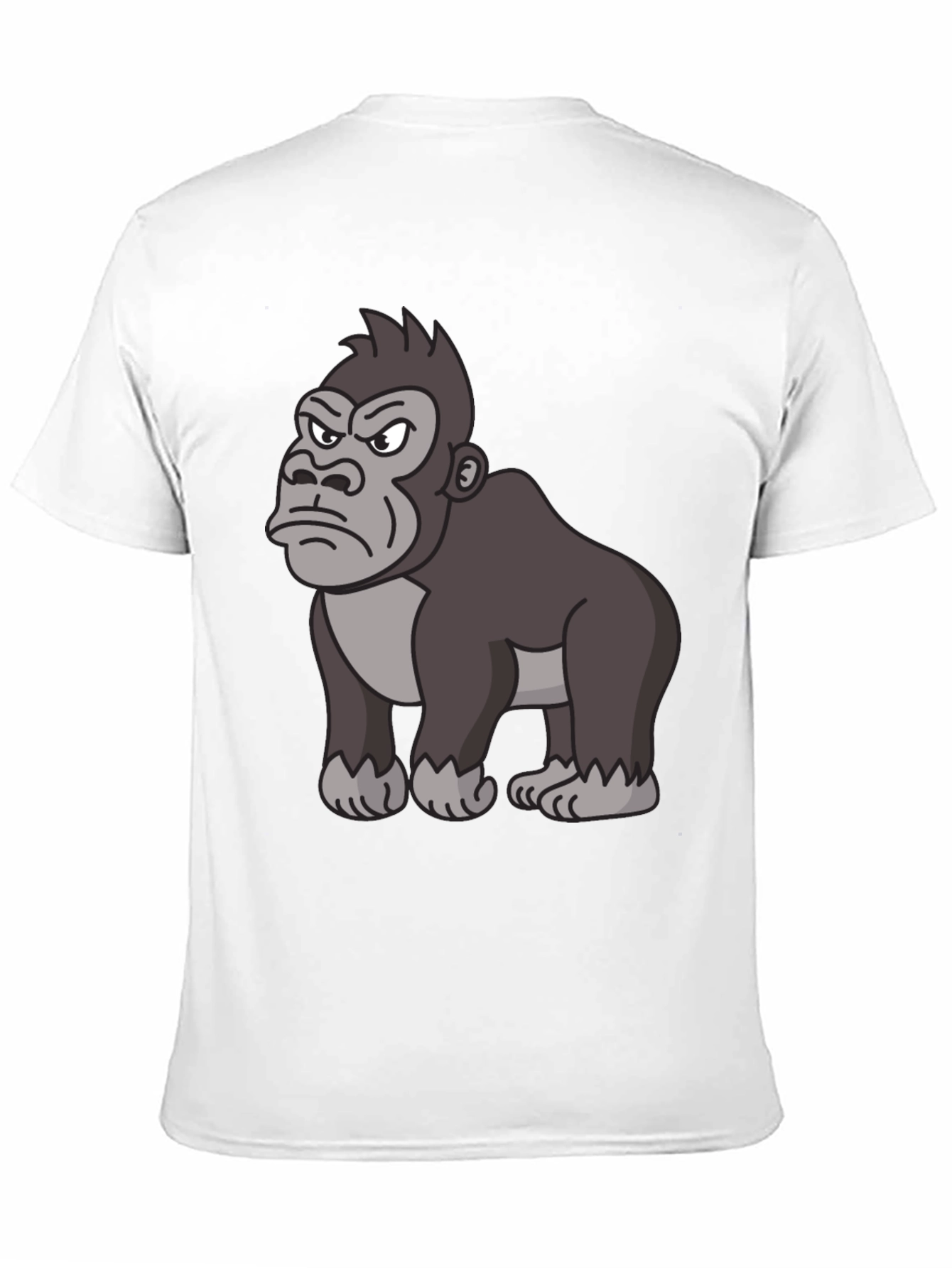 Black Angry Gorilla Cartoon Black T-Shirt view 11