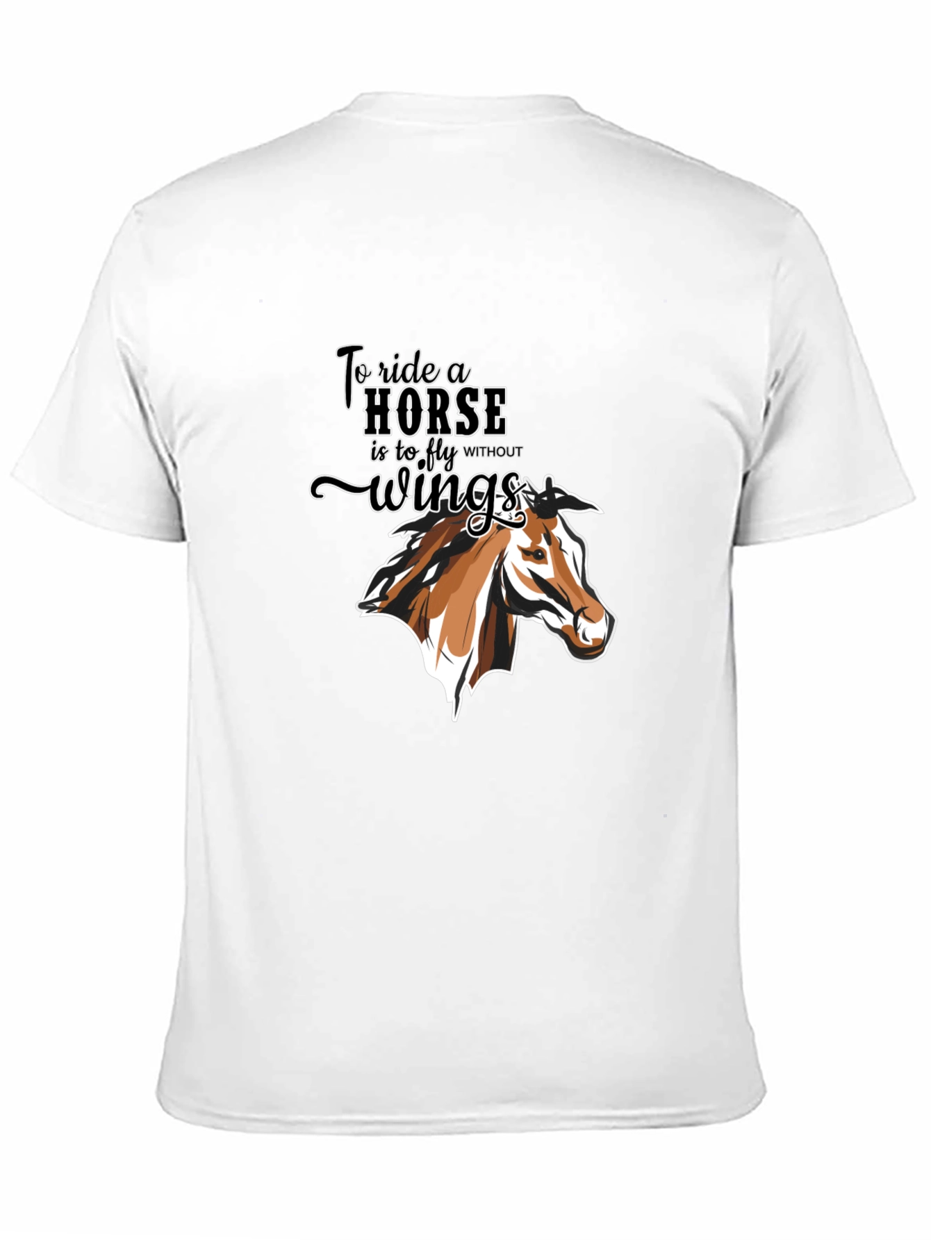 Black Horse T-Shirt: To Ride A Horse is to Fly view 11
