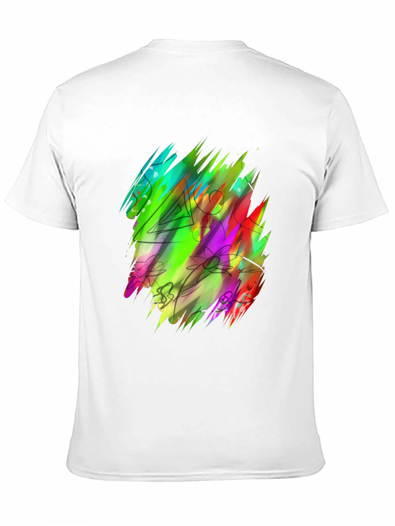 Black Vibrant Abstract Art Black T-Shirt view 11