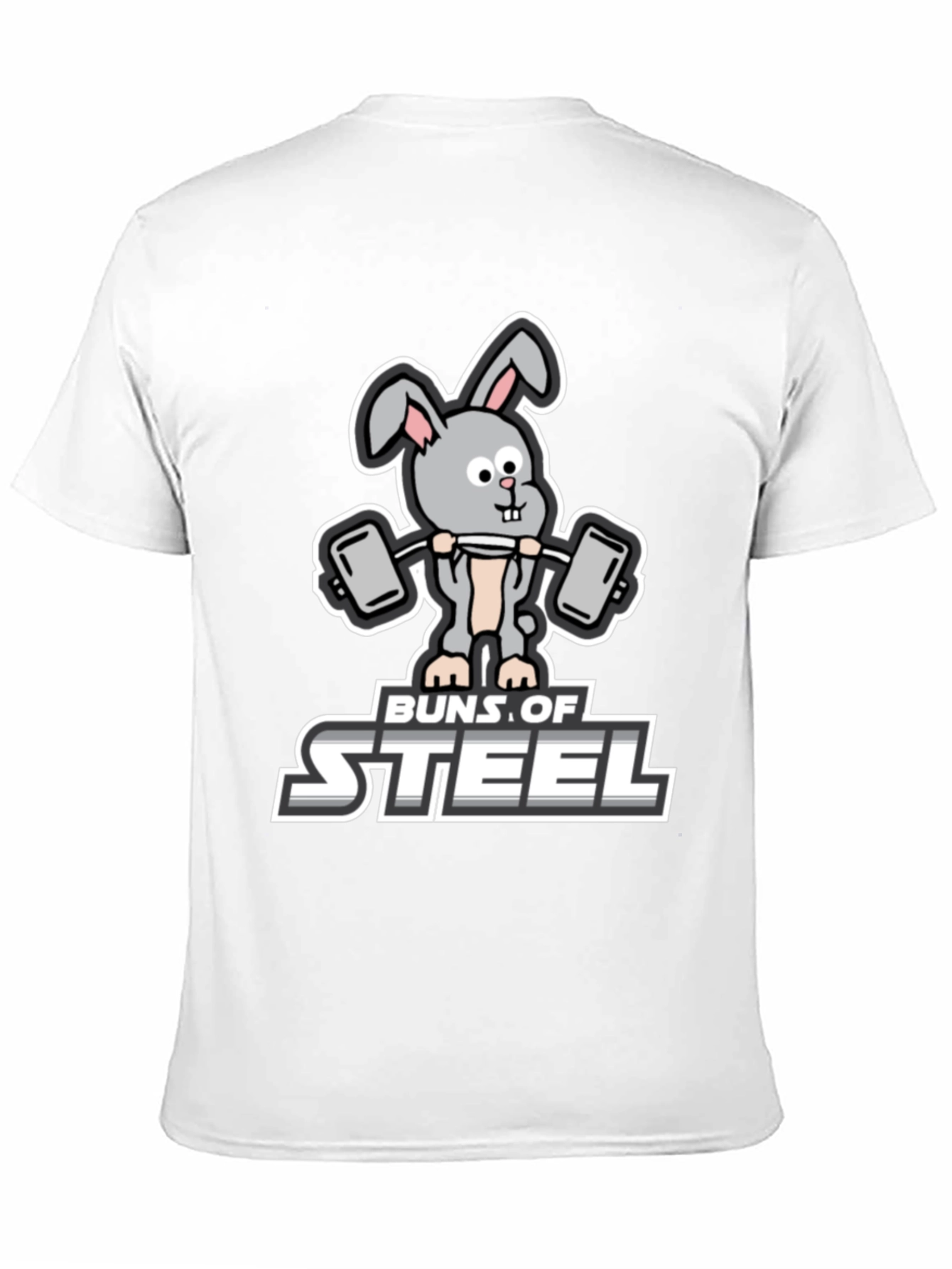Black Buns of Steel Graphic T-Shirt - Funny Workout Bunny view 11
