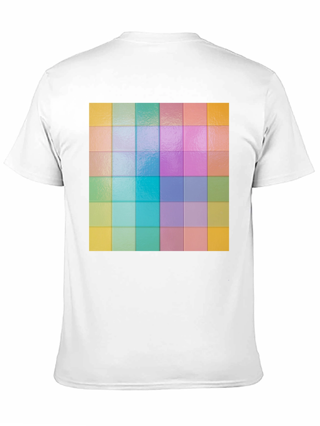 Black Colorful Grid Pattern Graphic Tee - Stylish Casual Wear view 11