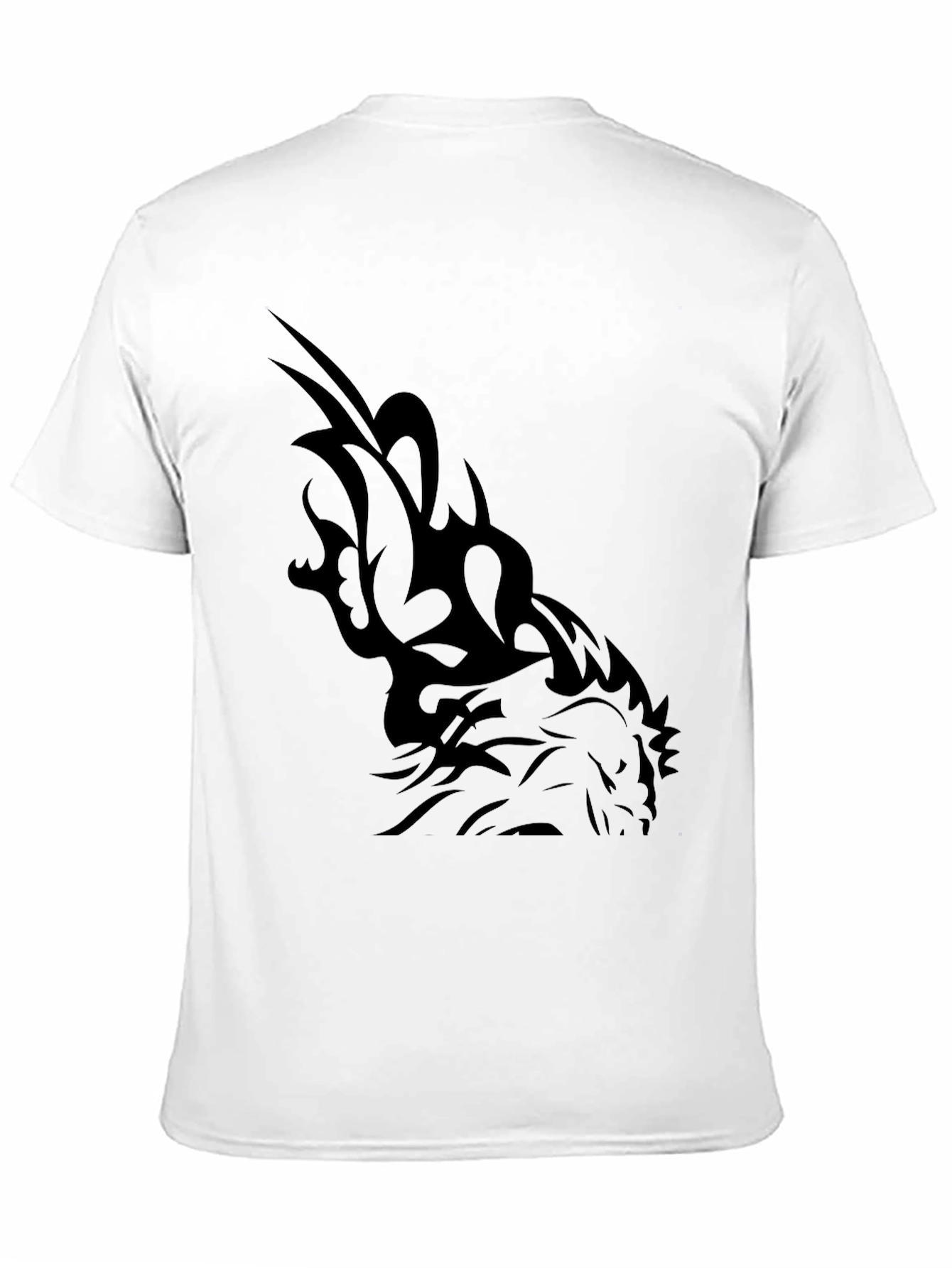 Black Tribal Dragon Graphic Tee - Men's Black T-Shirt view 11