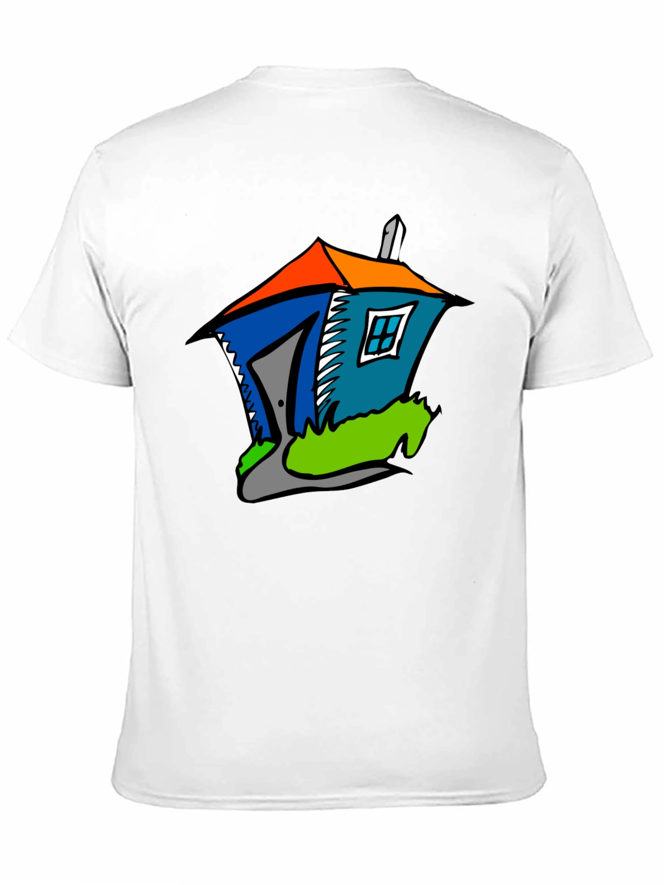Black Cartoon House Graphic T-Shirt - Quirky Fun Style view 11