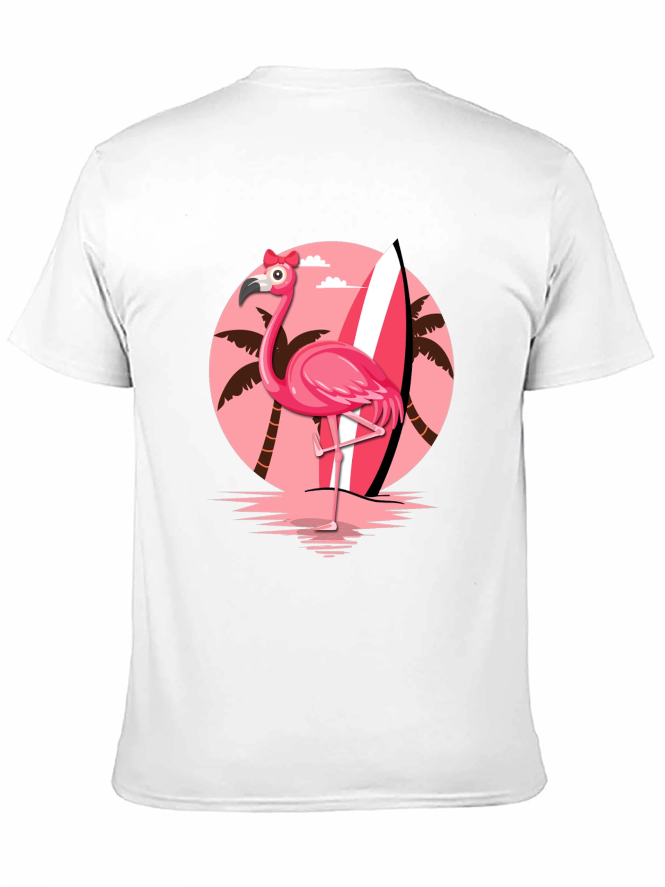 Black Flamingo Surf T-Shirt - Tropical Summer Tee view 11