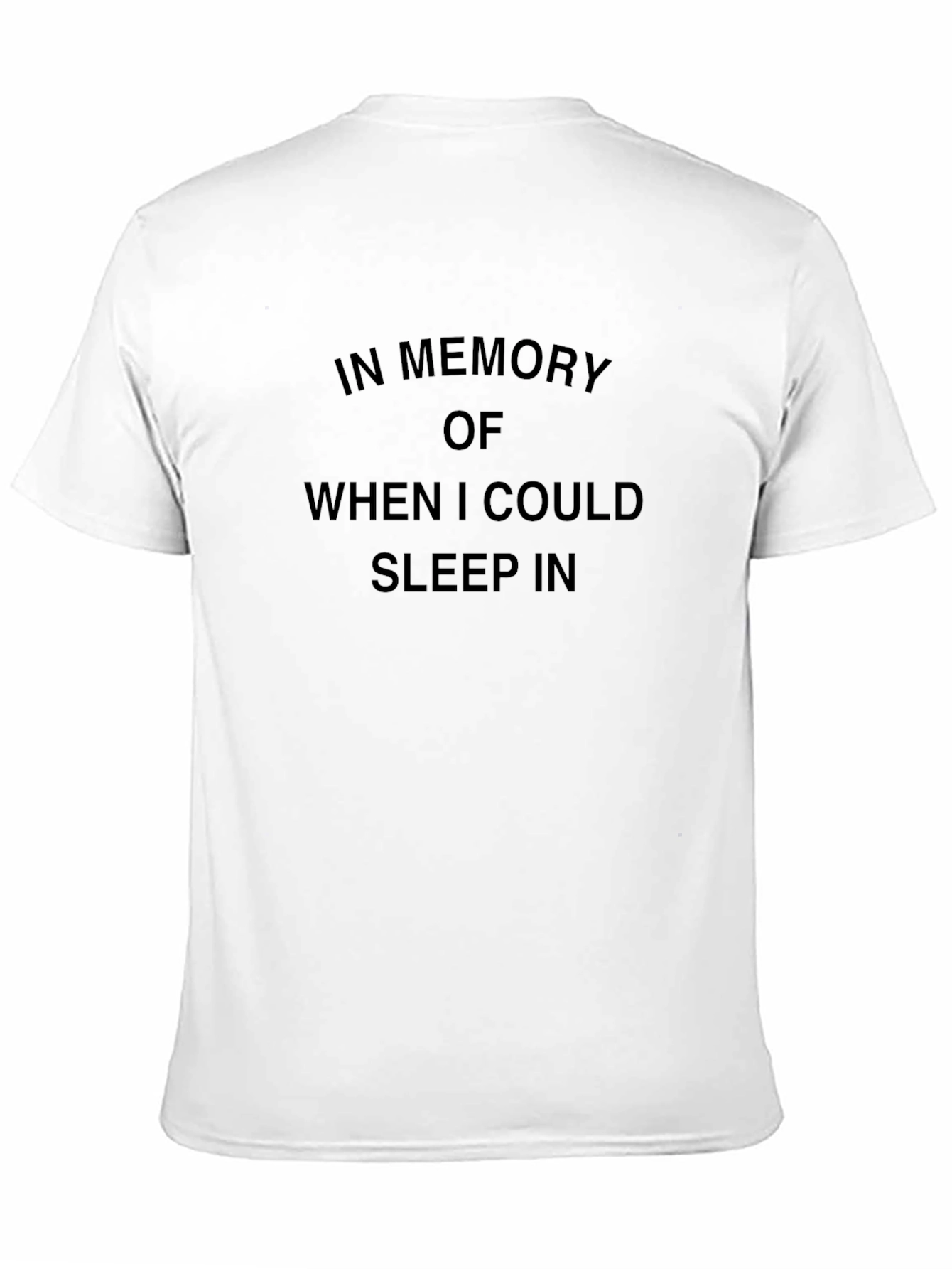 Black Funny "Sleep In" Graphic Tee - Black Crew Neck view 11