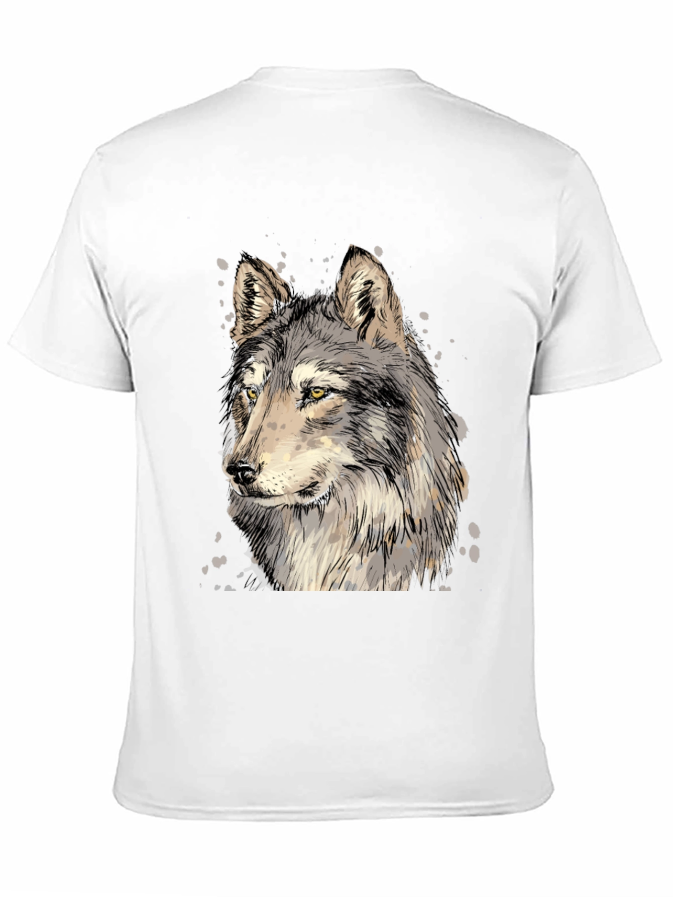 Black Wolf Graphic Print Black T-Shirt view 11