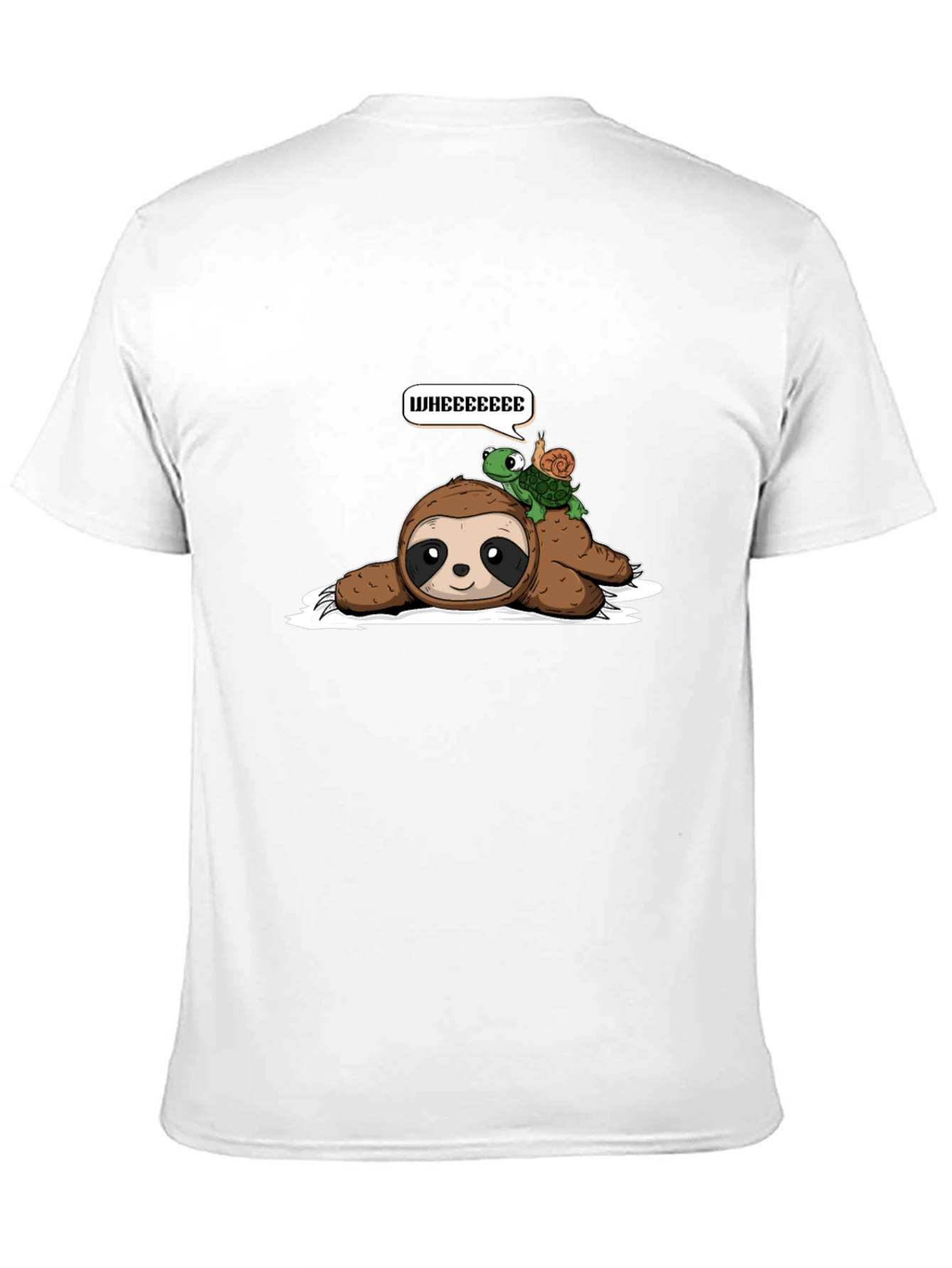 Black Sloth, Turtle, Snail 'Wheee' Graphic T-Shirt view 11