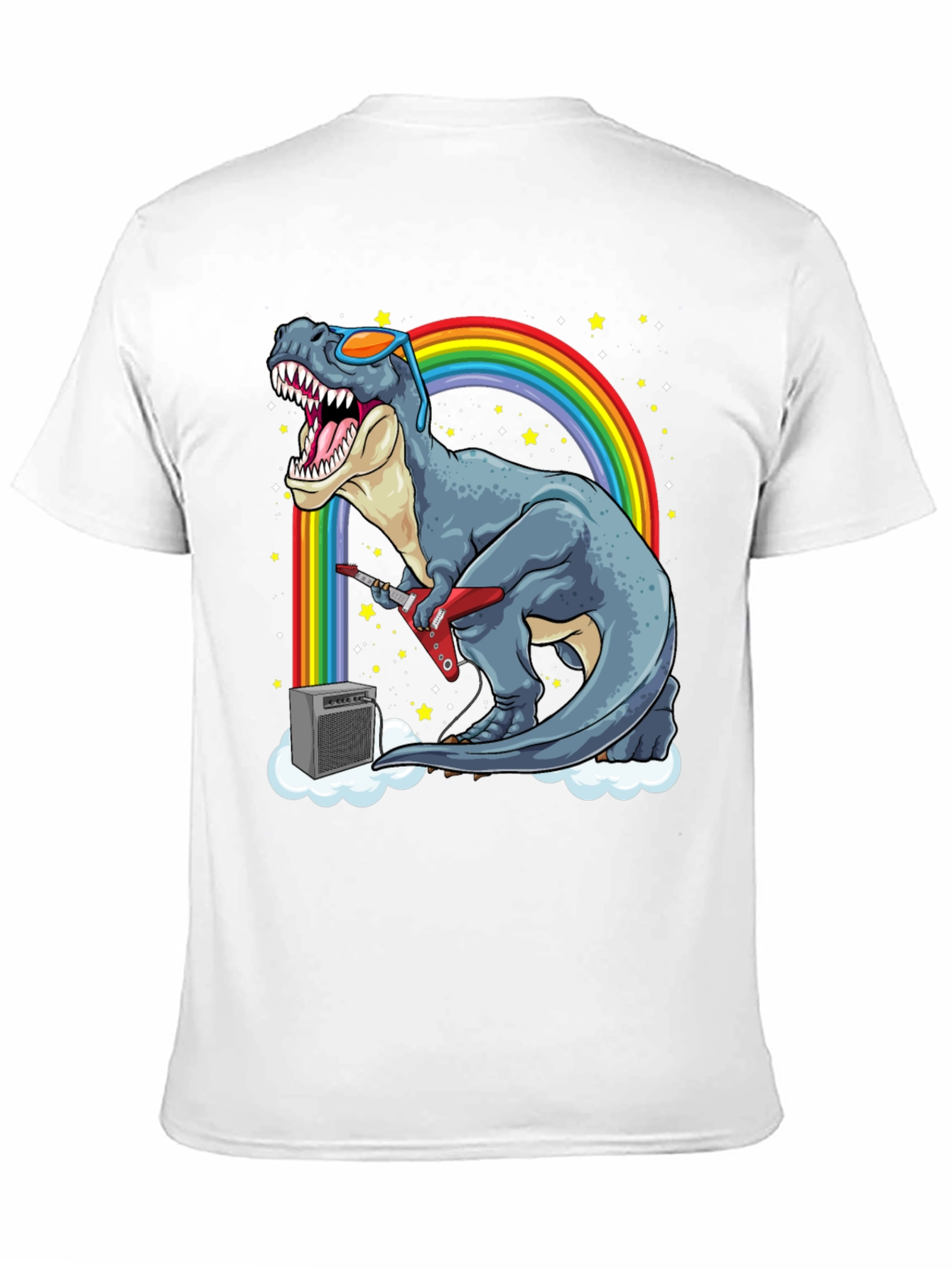 Black Dino Guitarist T-Shirt - Rock 'n' Roll Dinosaur! view 11