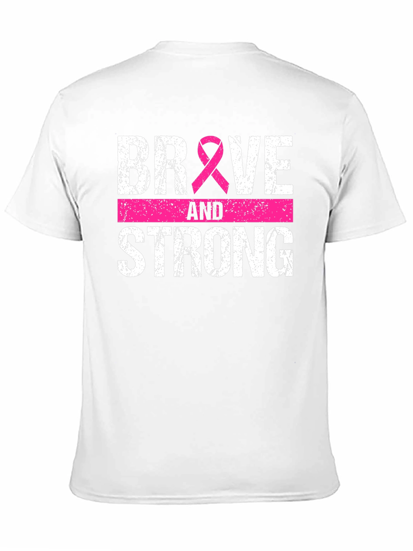Black Brave and Strong Breast Cancer Awareness Tee view 11