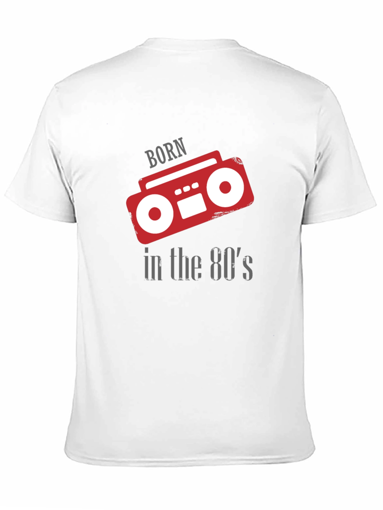 Black Born in the 80's Retro Boombox Graphic T-Shirt view 11