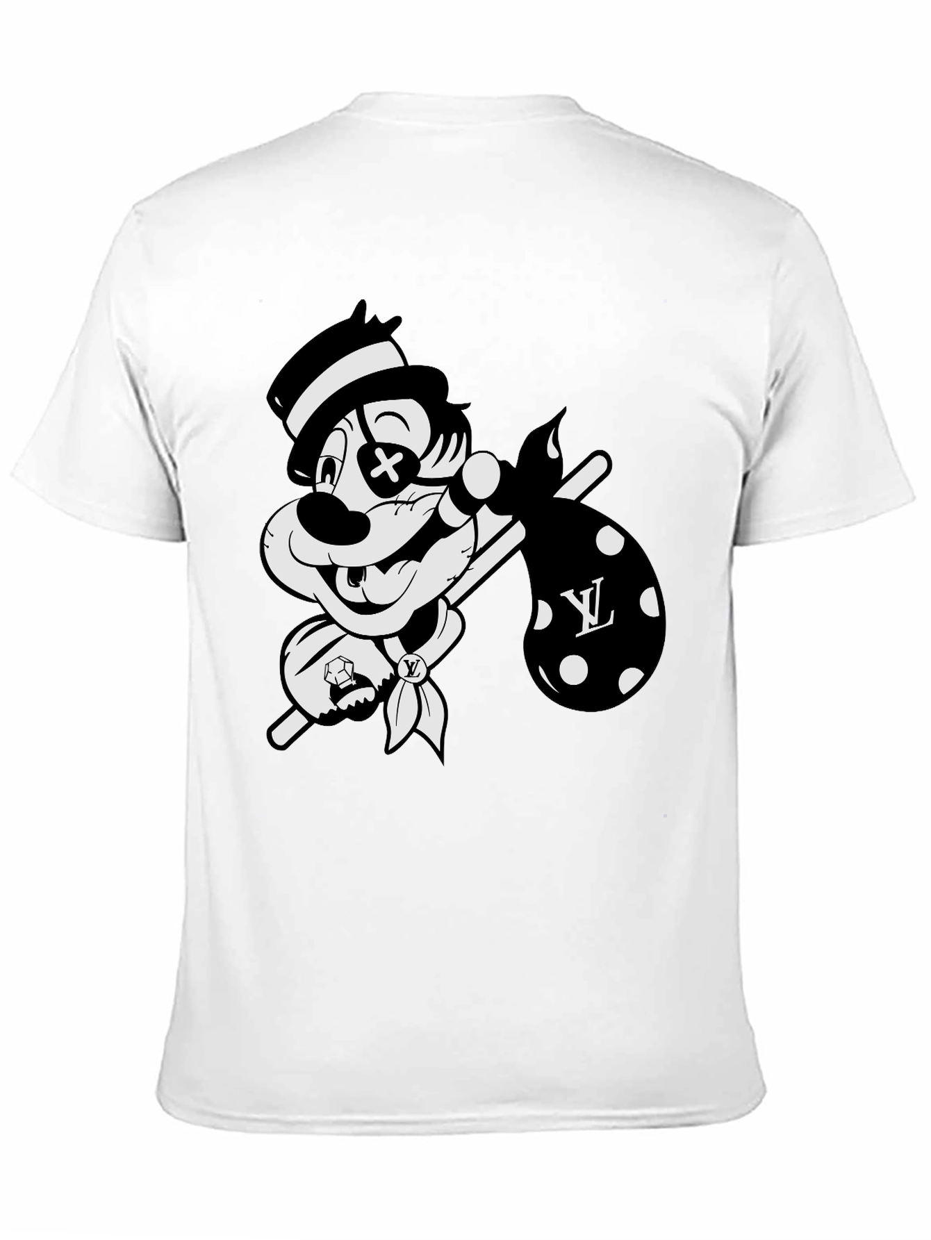 Black Cartoon Hobo Graphic Black T-Shirt view 11