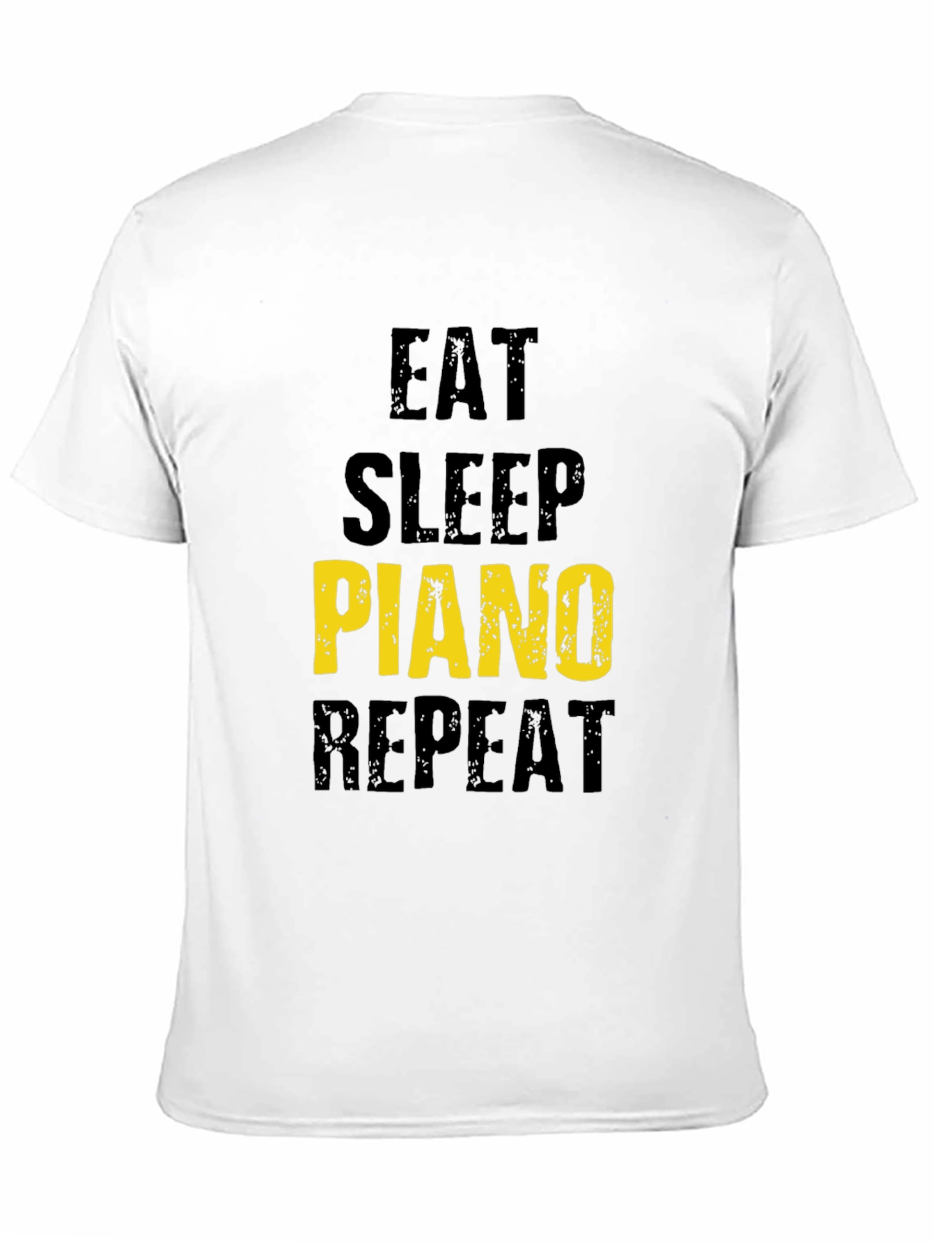 Black Eat Sleep Piano Repeat Black T-Shirt view 11