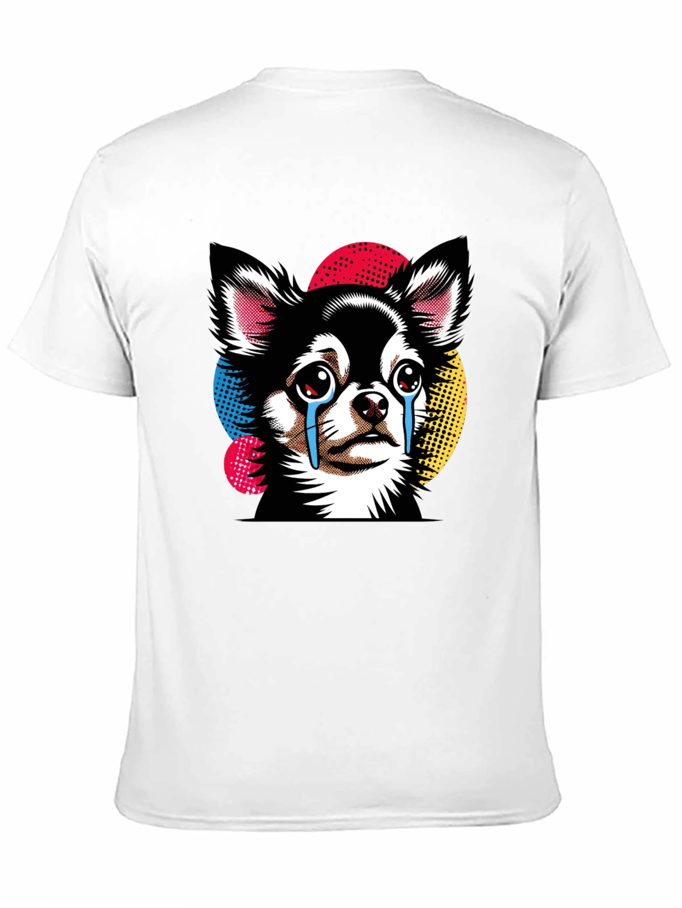 Black Crying Chihuahua Graphic Tee - Black Cotton T-Shirt view 11