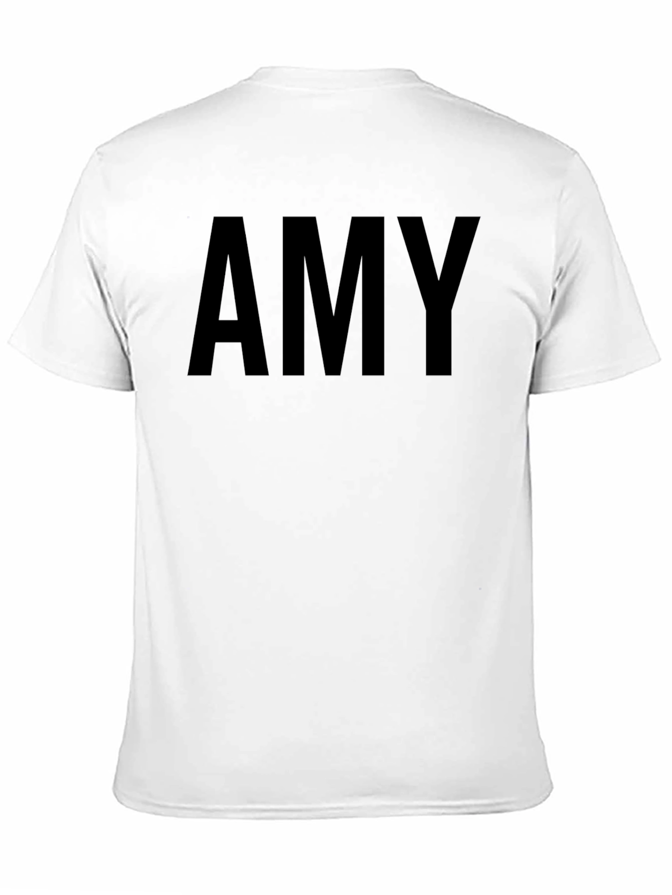 Black Personalized "Amy" Black Crew Neck T-Shirt view 11