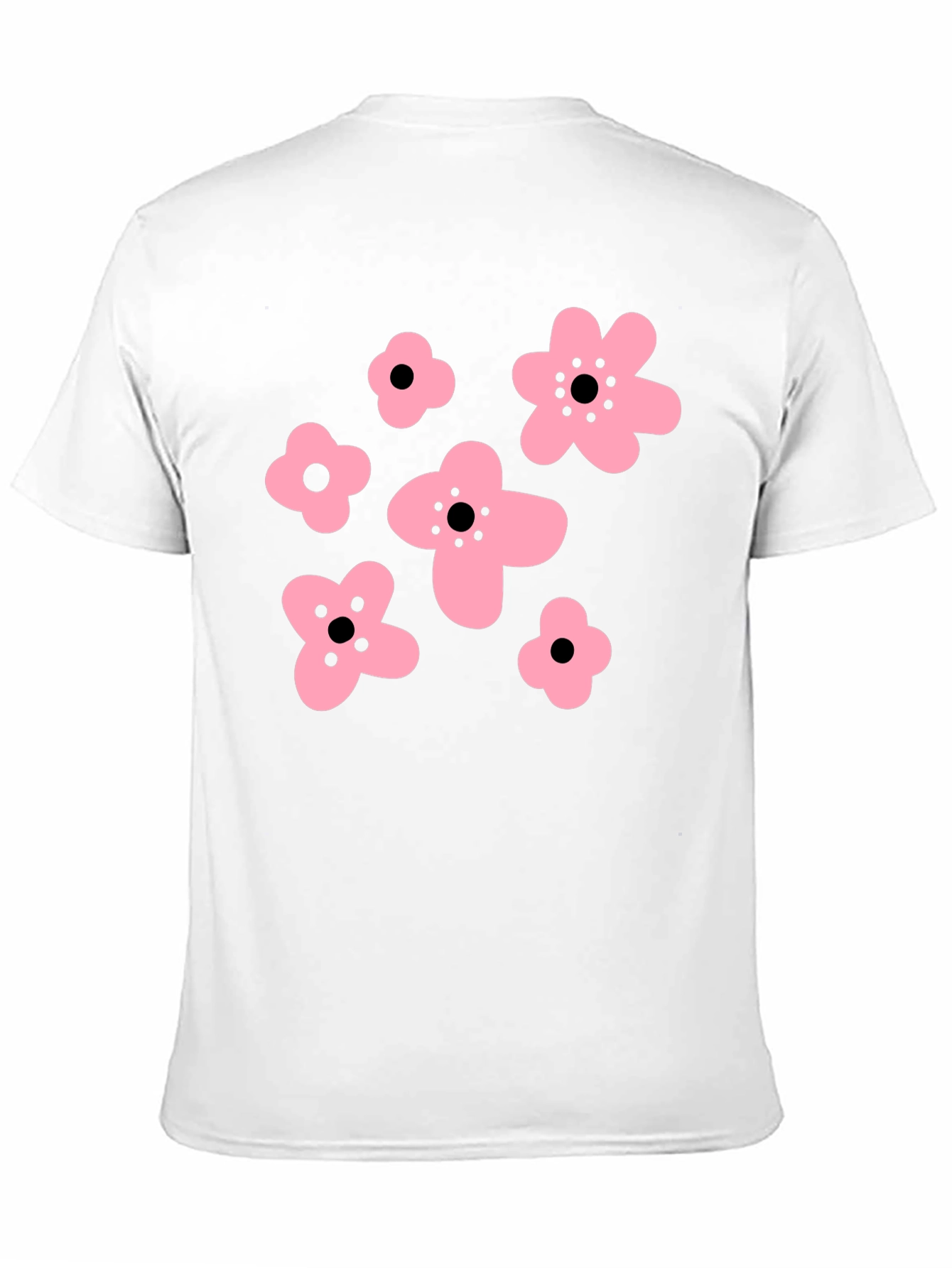Black Pink Floral Graphic Black T-Shirt view 11