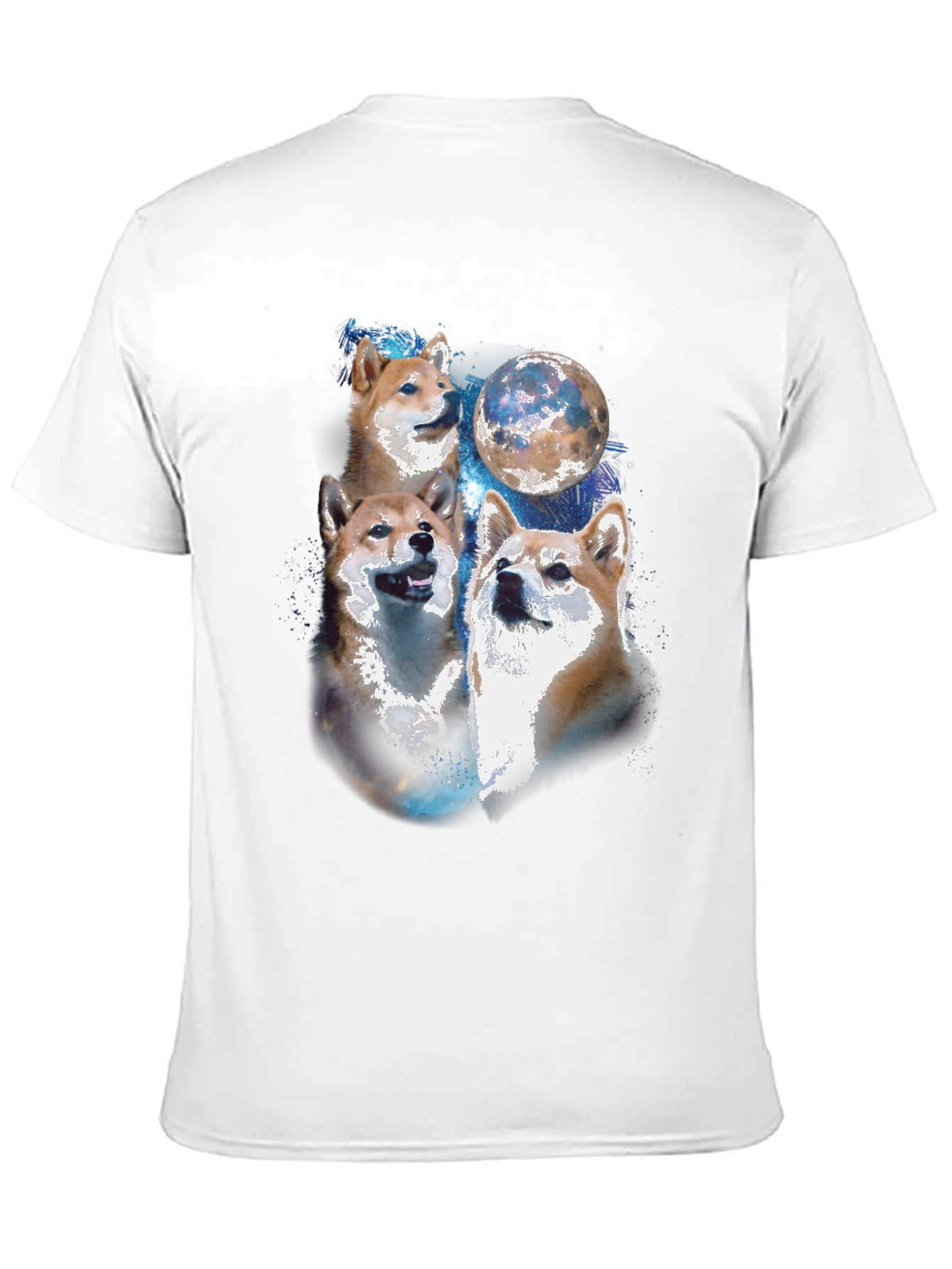 Black Shiba Inu Moon Black T-Shirt view 11
