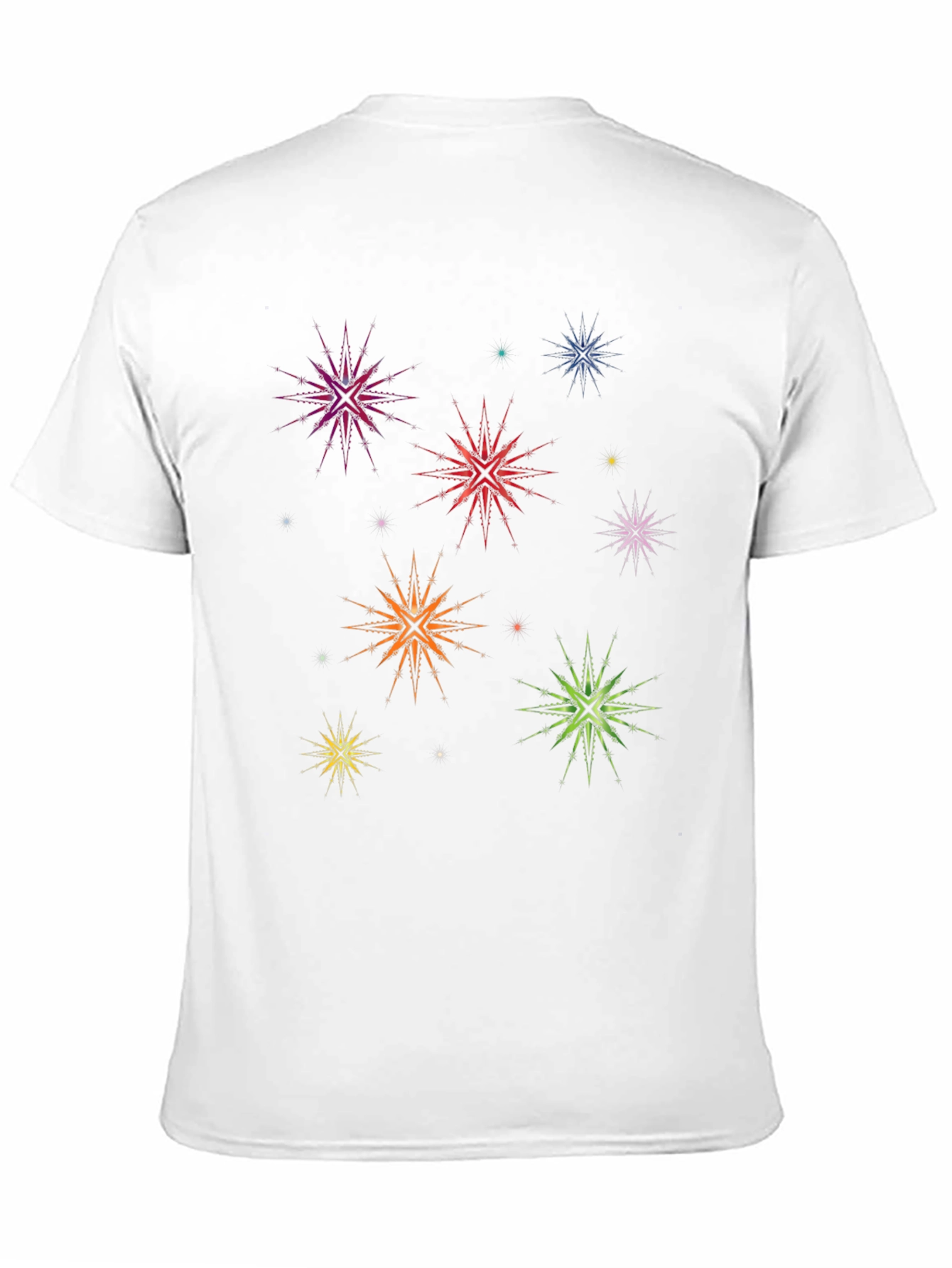 Black Colorful Starburst Graphic Black T-Shirt view 11