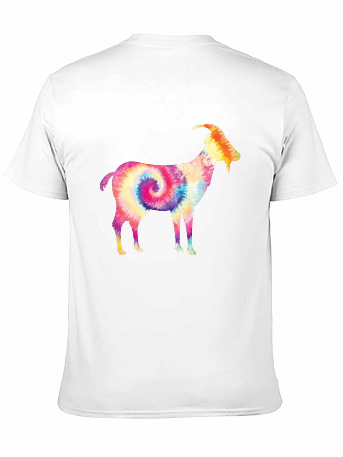 Black Tie-Dye Goat Graphic Tee - Black Cotton view 11