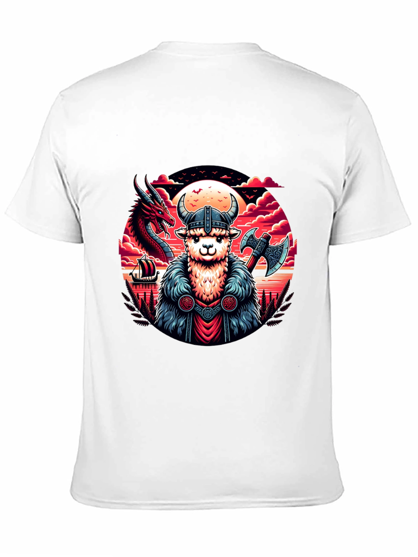 Black Viking Alpaca Graphic Tee view 11