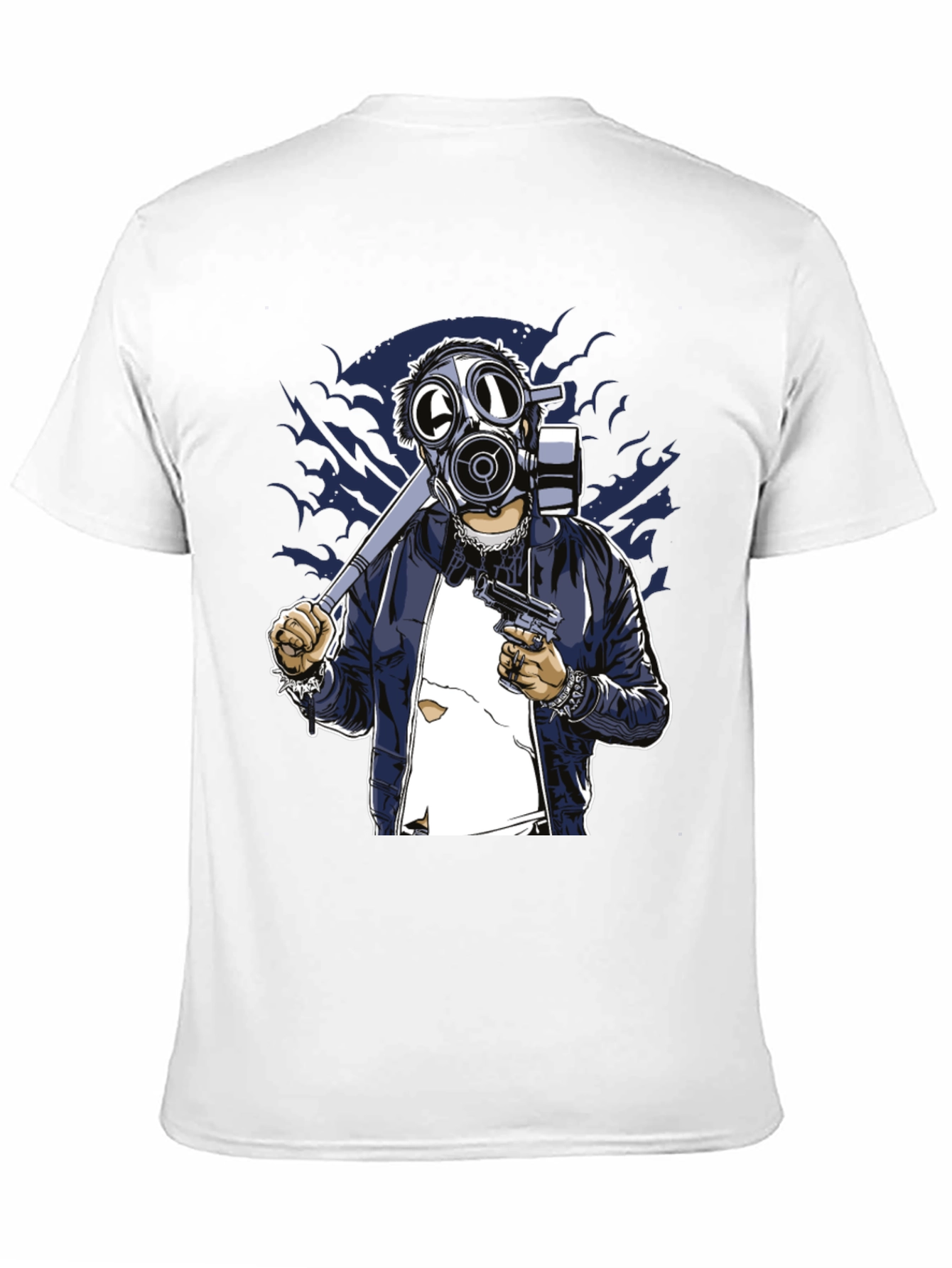 Black Gas Mask Graphic T-Shirt - Edgy Streetwear Tee view 11
