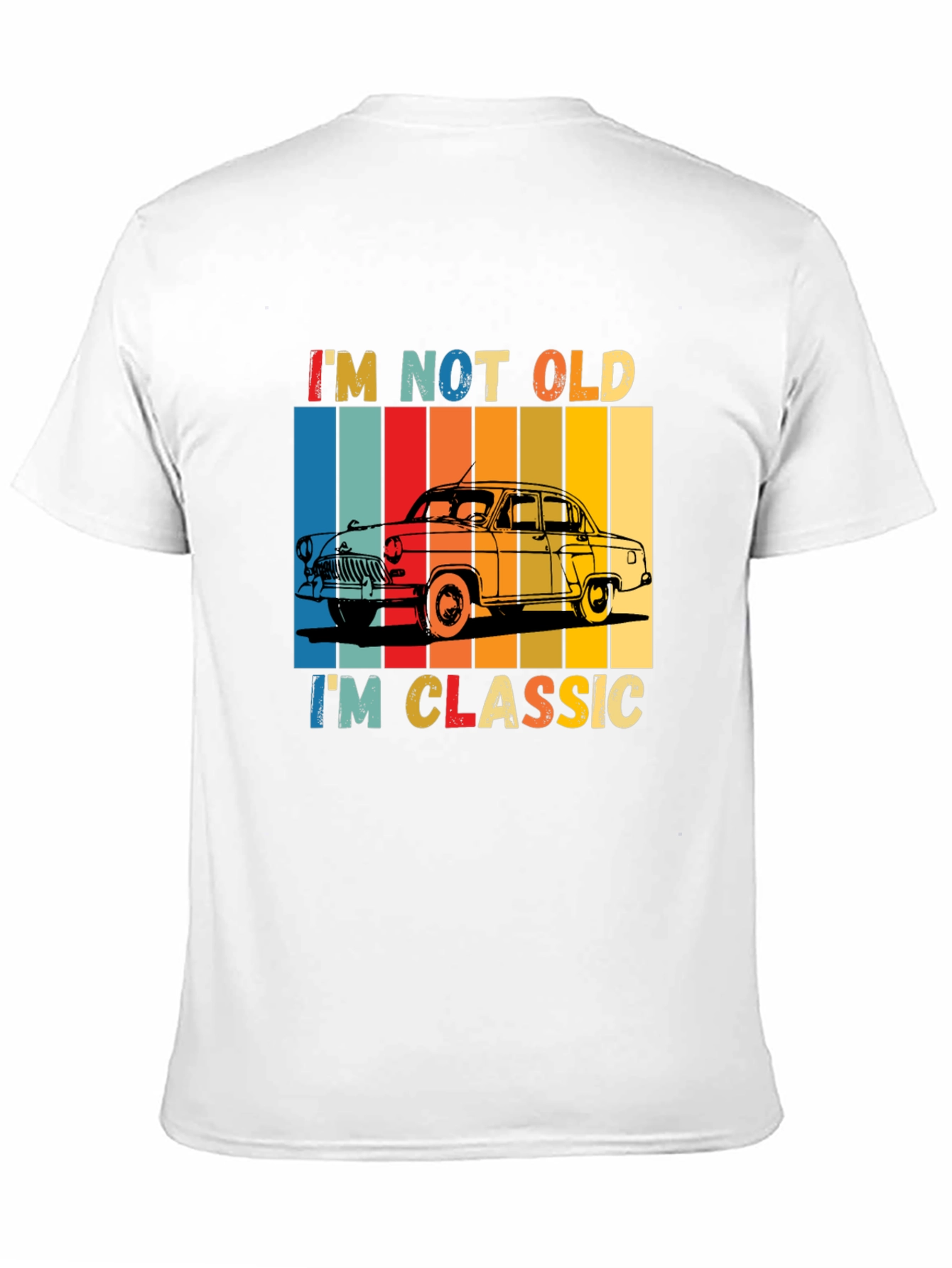 Black Classic Car T-Shirt - "I'm Not Old, I'm Classic" view 11