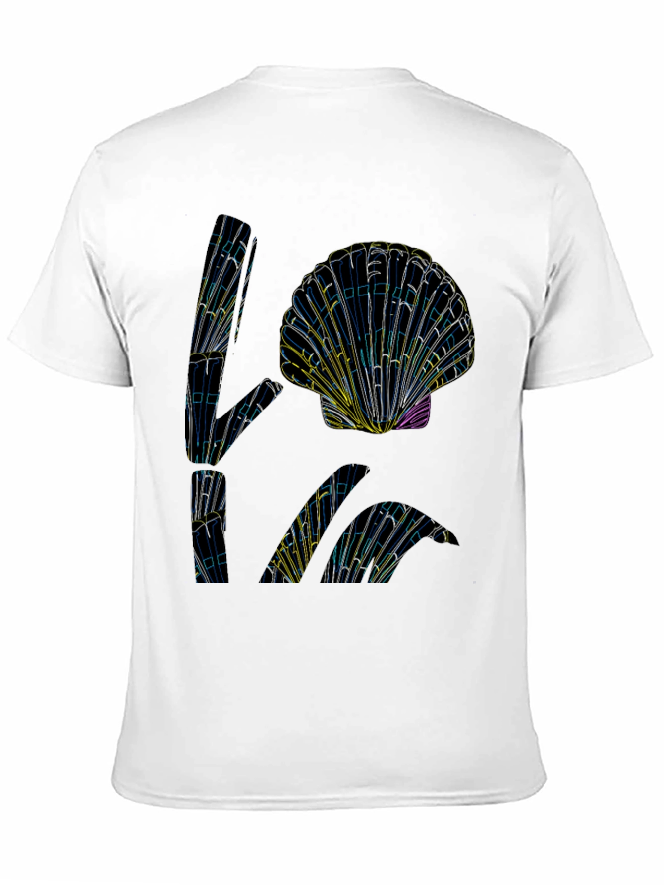 Black Abstract Seashell Graphic Tee - Black view 11