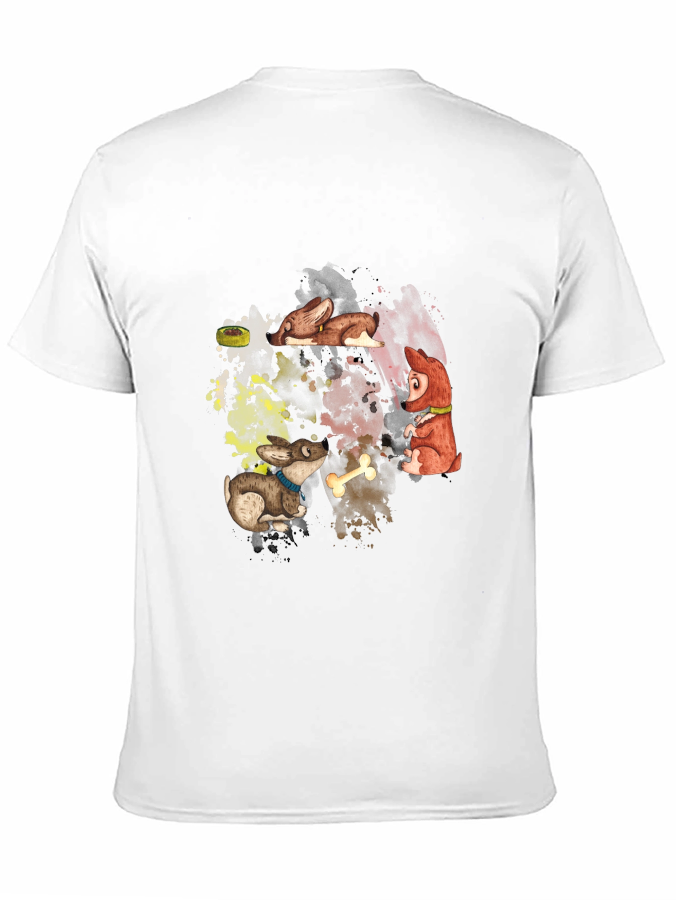 Black Cartoon Dogs Graphic Black T-Shirt view 11