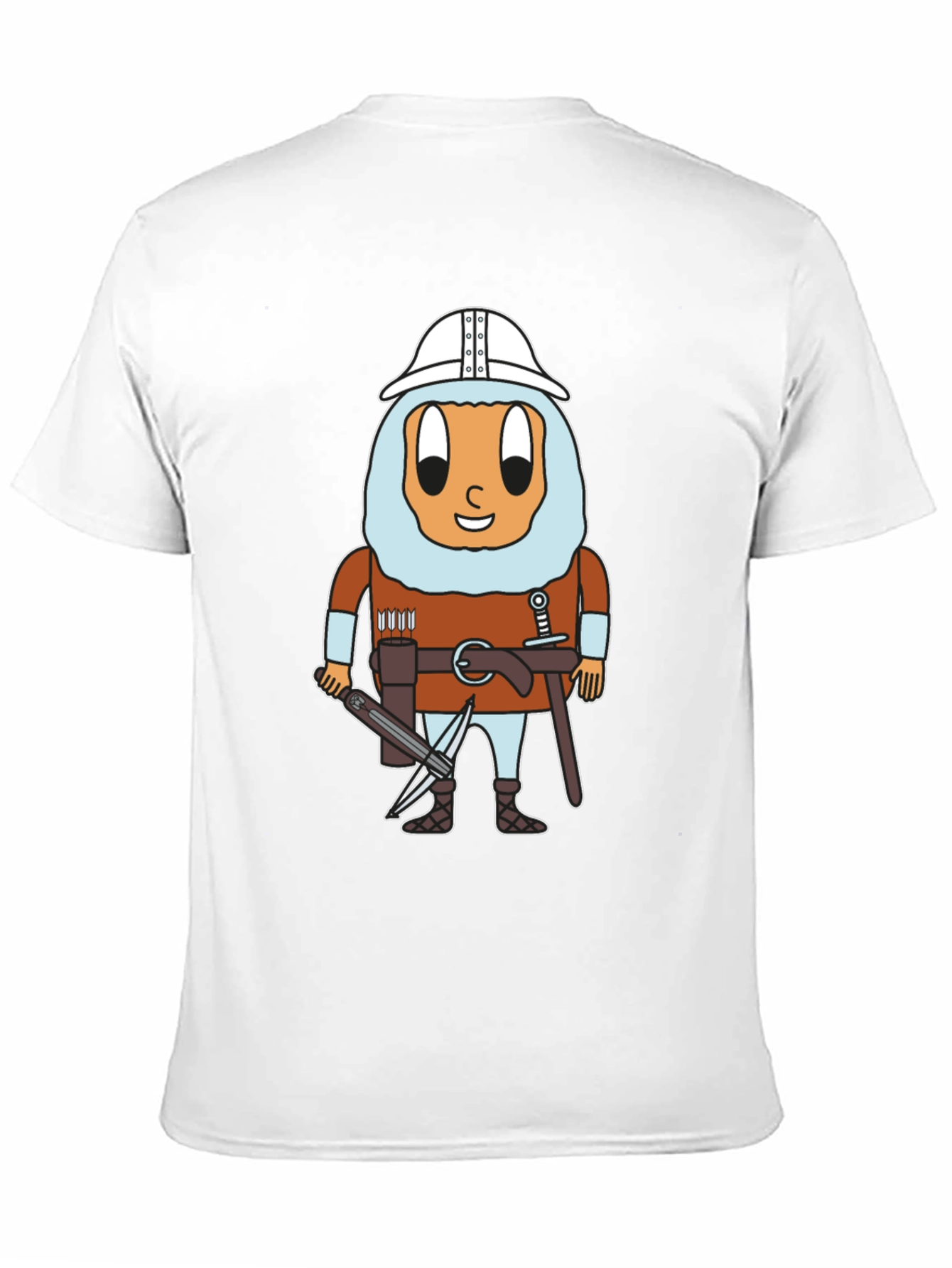 Black Egg Knight T-Shirt: Cartoon Warrior Egg Tee view 11