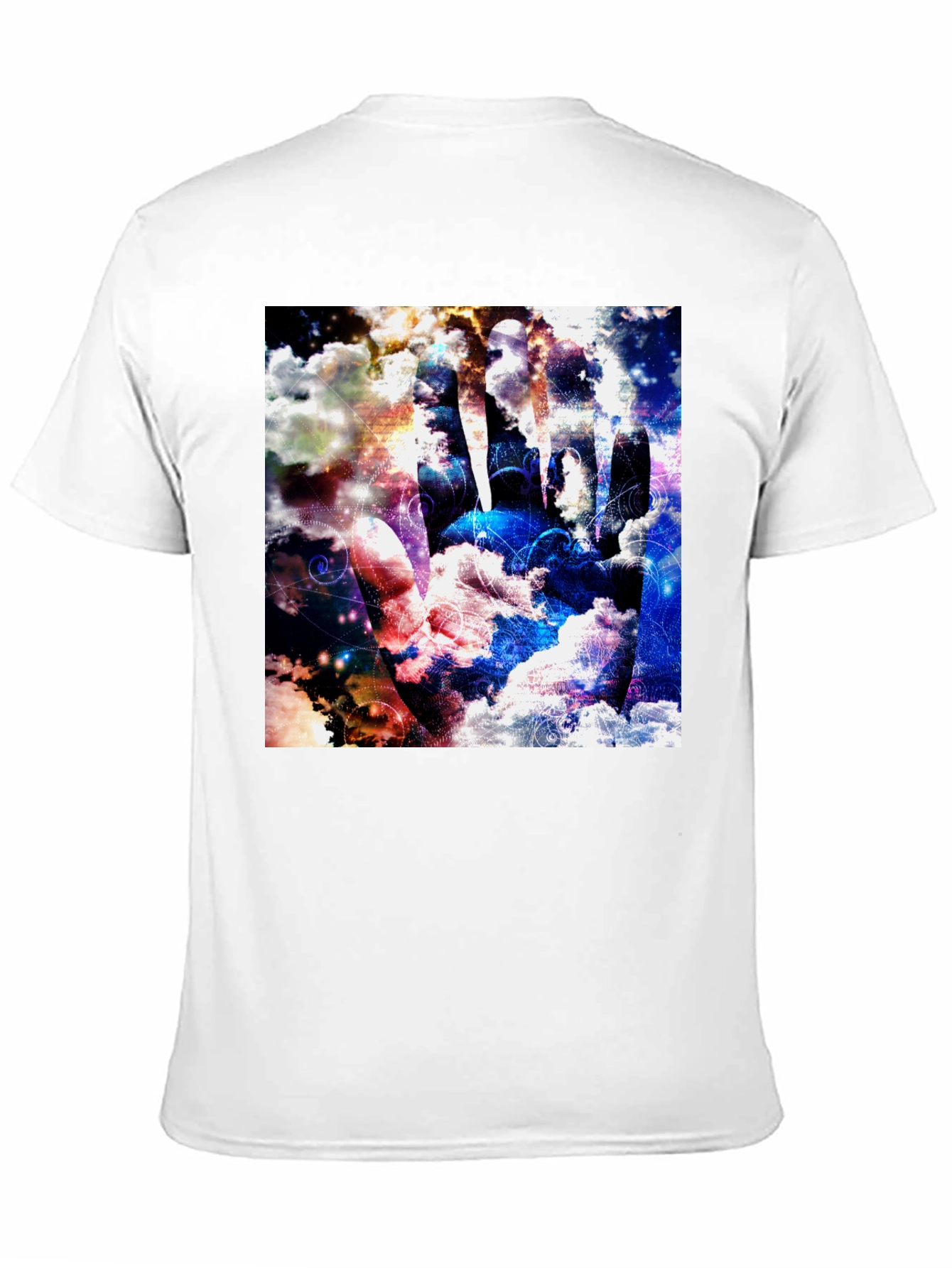 Abstract Cloud Hand Graphic Black Tee - 11