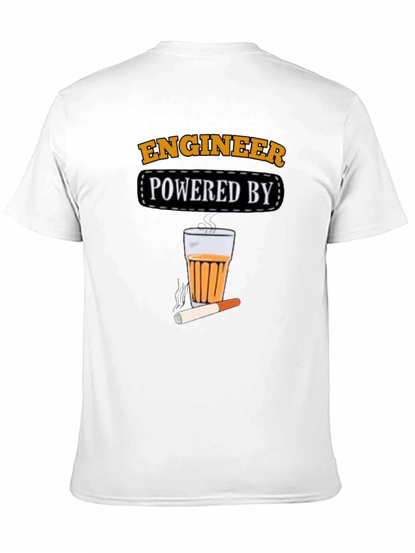 Black Engineer Powered By Tea & Cigarette T-Shirt view 11