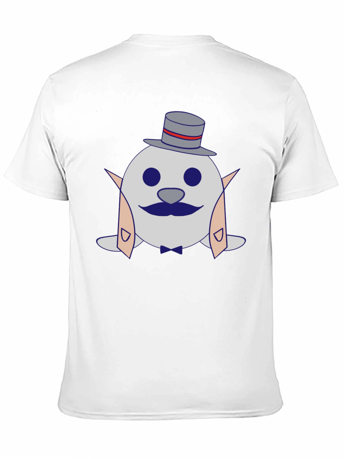 Black Dapper Seal T-Shirt - Cartoon Tuxedo Design view 11
