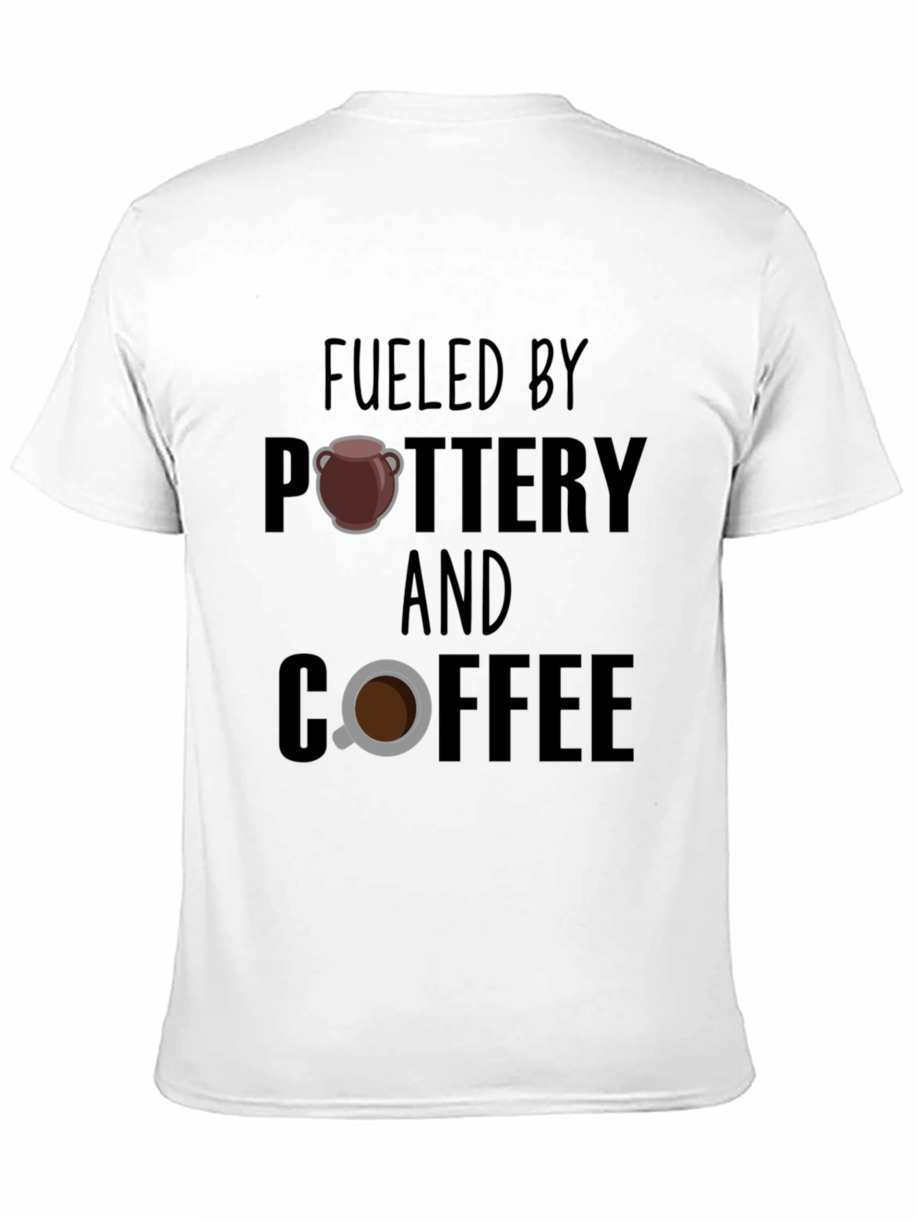 Black Fueled By Pottery and Coffee Graphic T-Shirt view 11