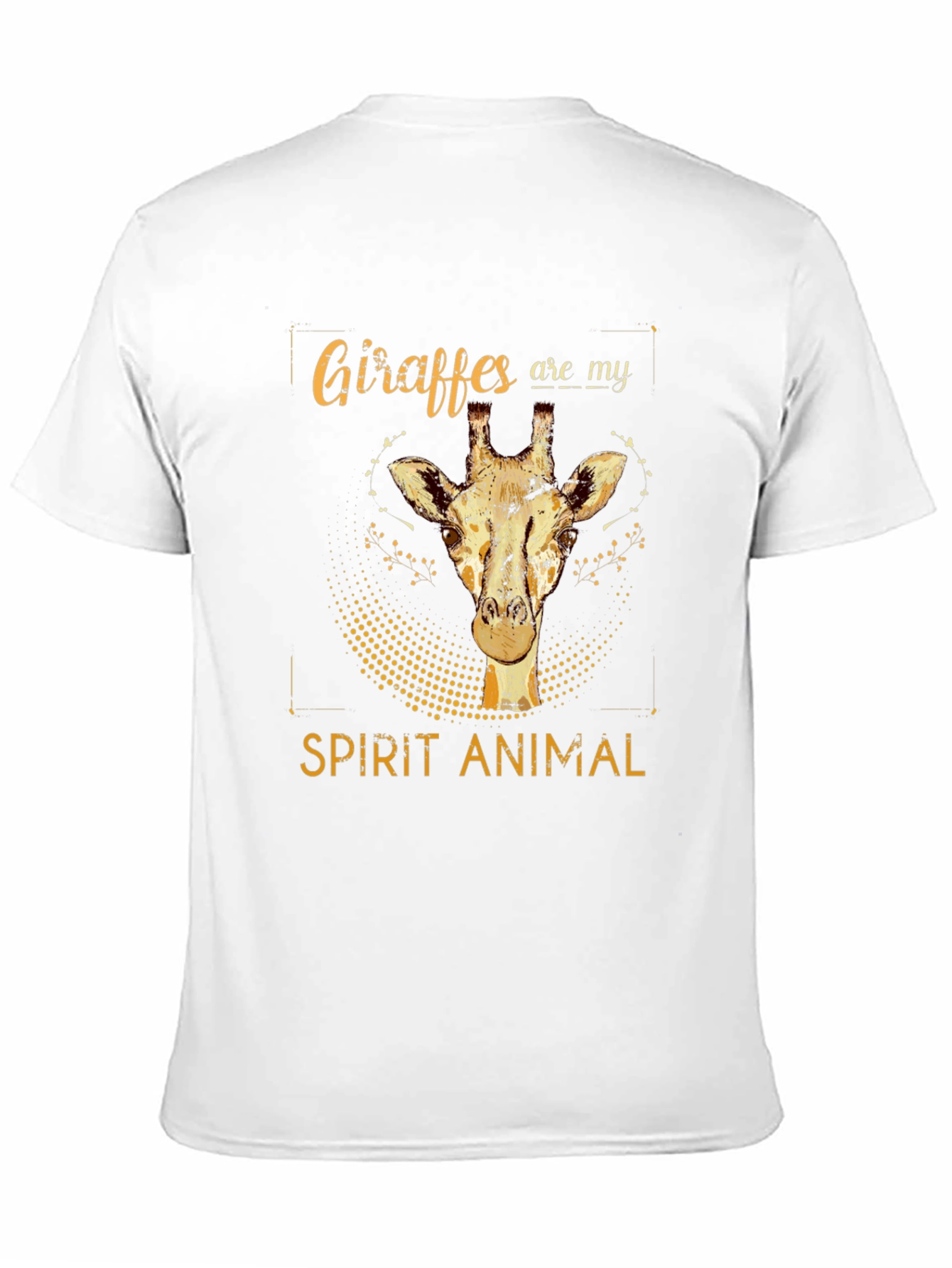 Black Giraffe Spirit Animal Graphic Tee - Black Cotton T-Shirt view 11