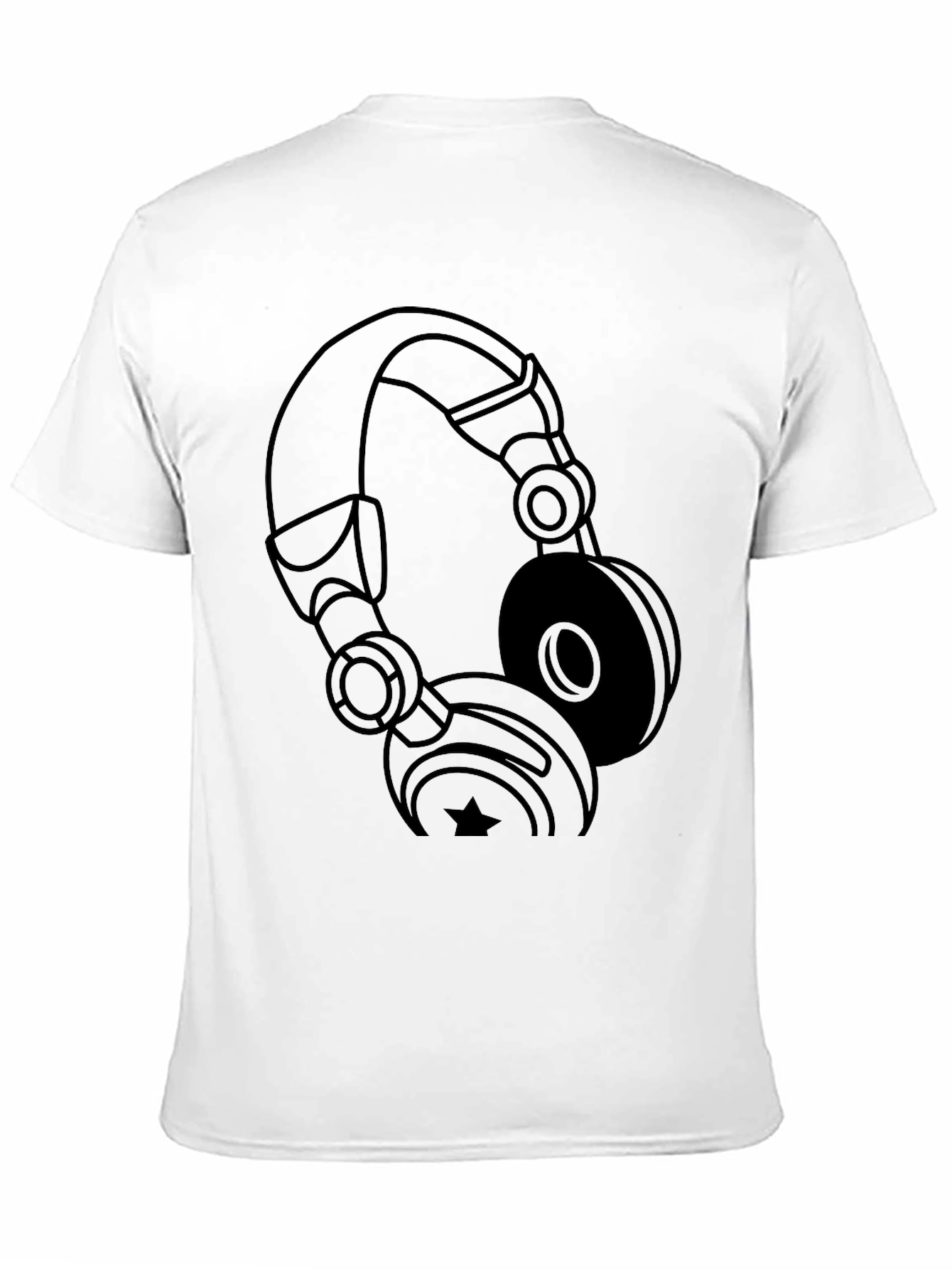 Black Black Headphones Graphic T-Shirt view 11