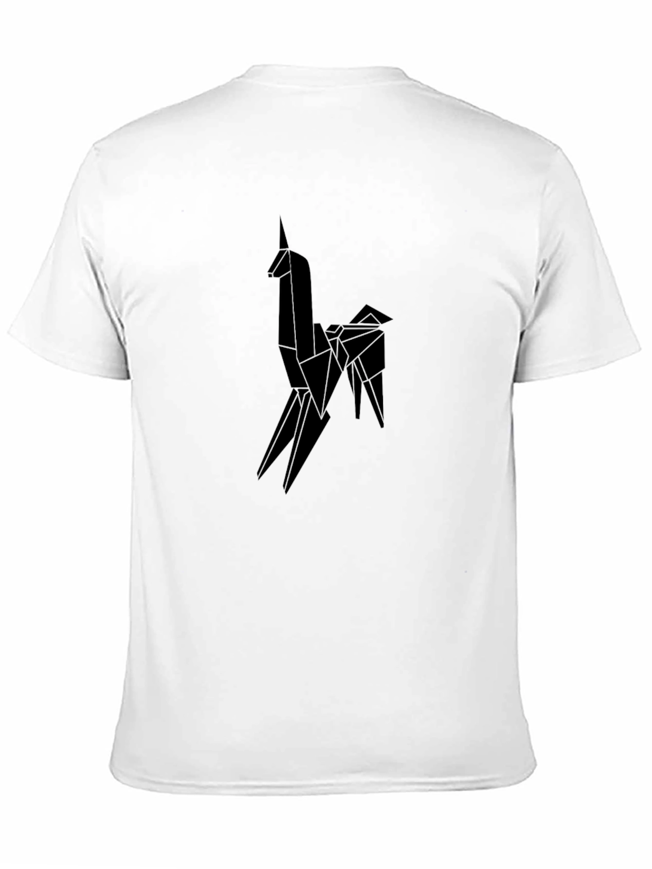 Black Origami Unicorn Graphic Tee - Men's Black T-Shirt view 11