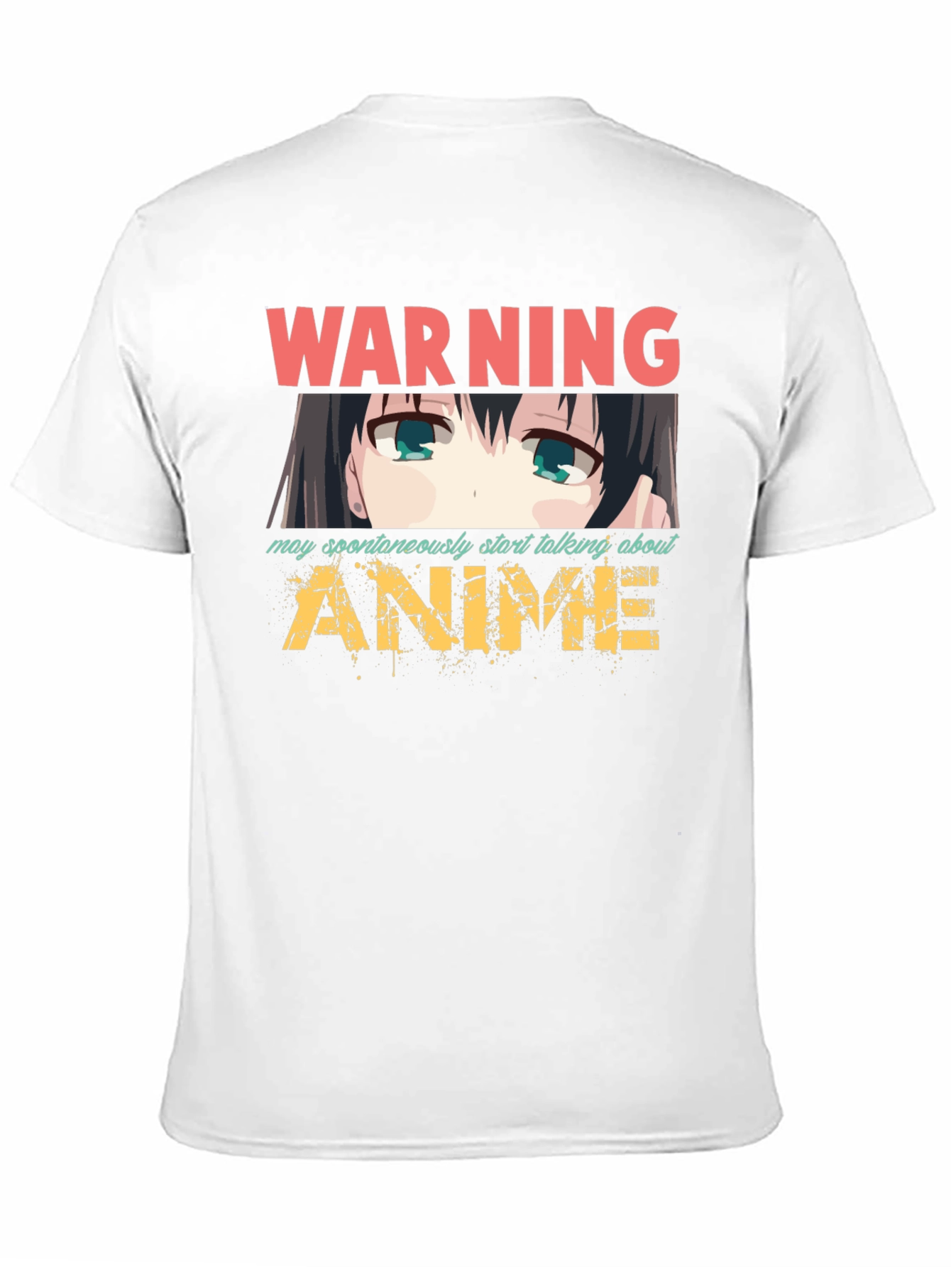 Black Warning Anime T-Shirt view 11