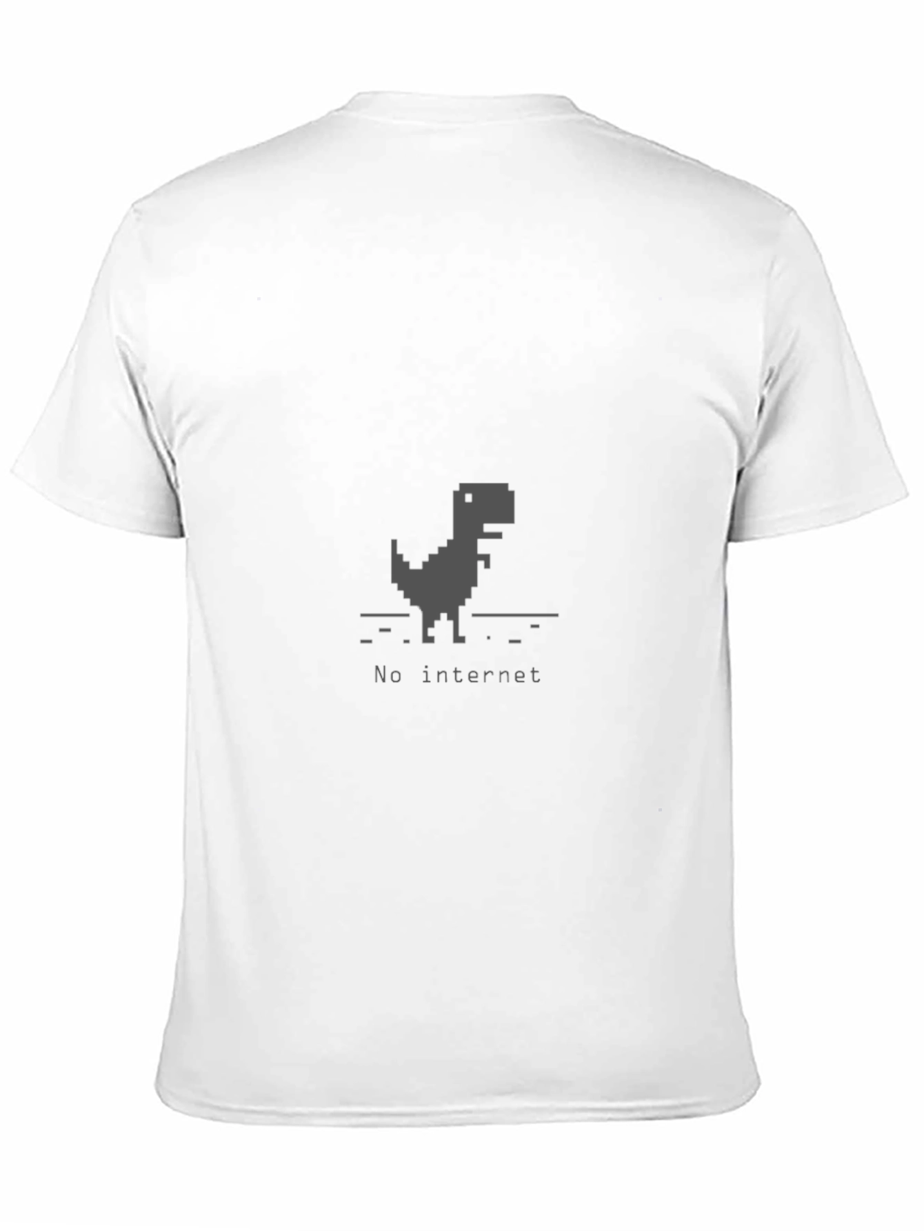 Black No Internet Dinosaur Black T-Shirt view 11