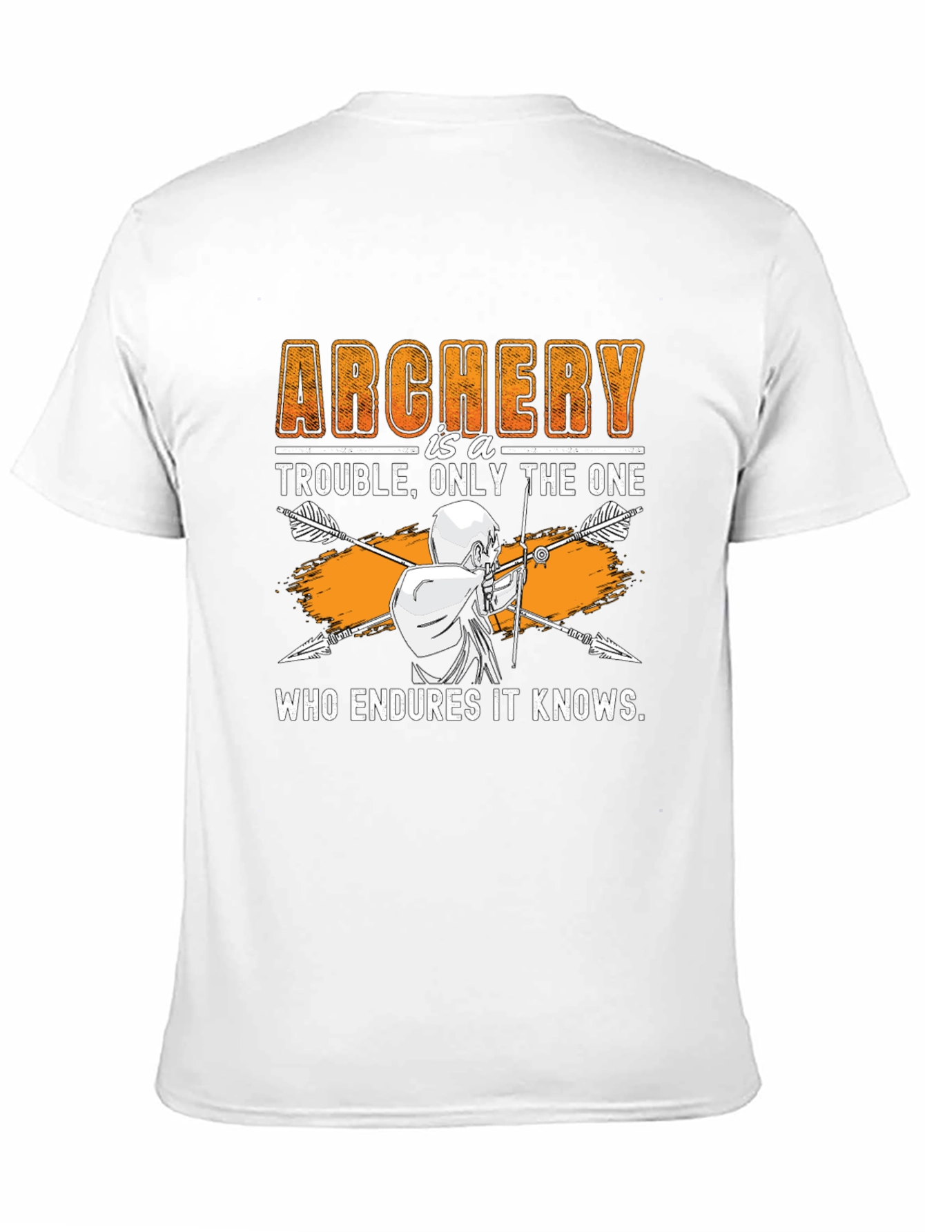 Black Archery Trouble T-Shirt: Who Endures It Knows view 11