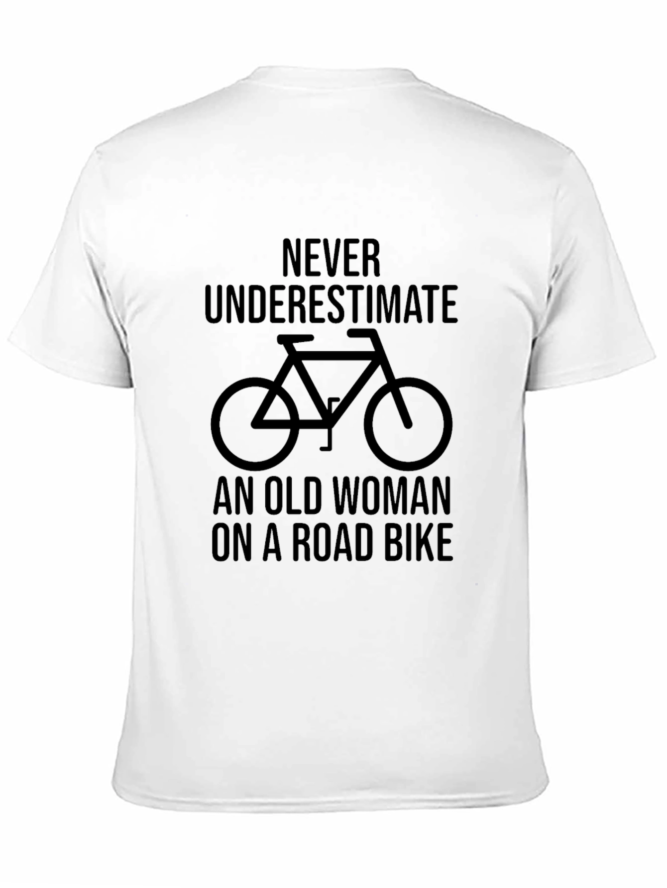 Black Never Underestimate Old Woman Road Bike T-Shirt view 11