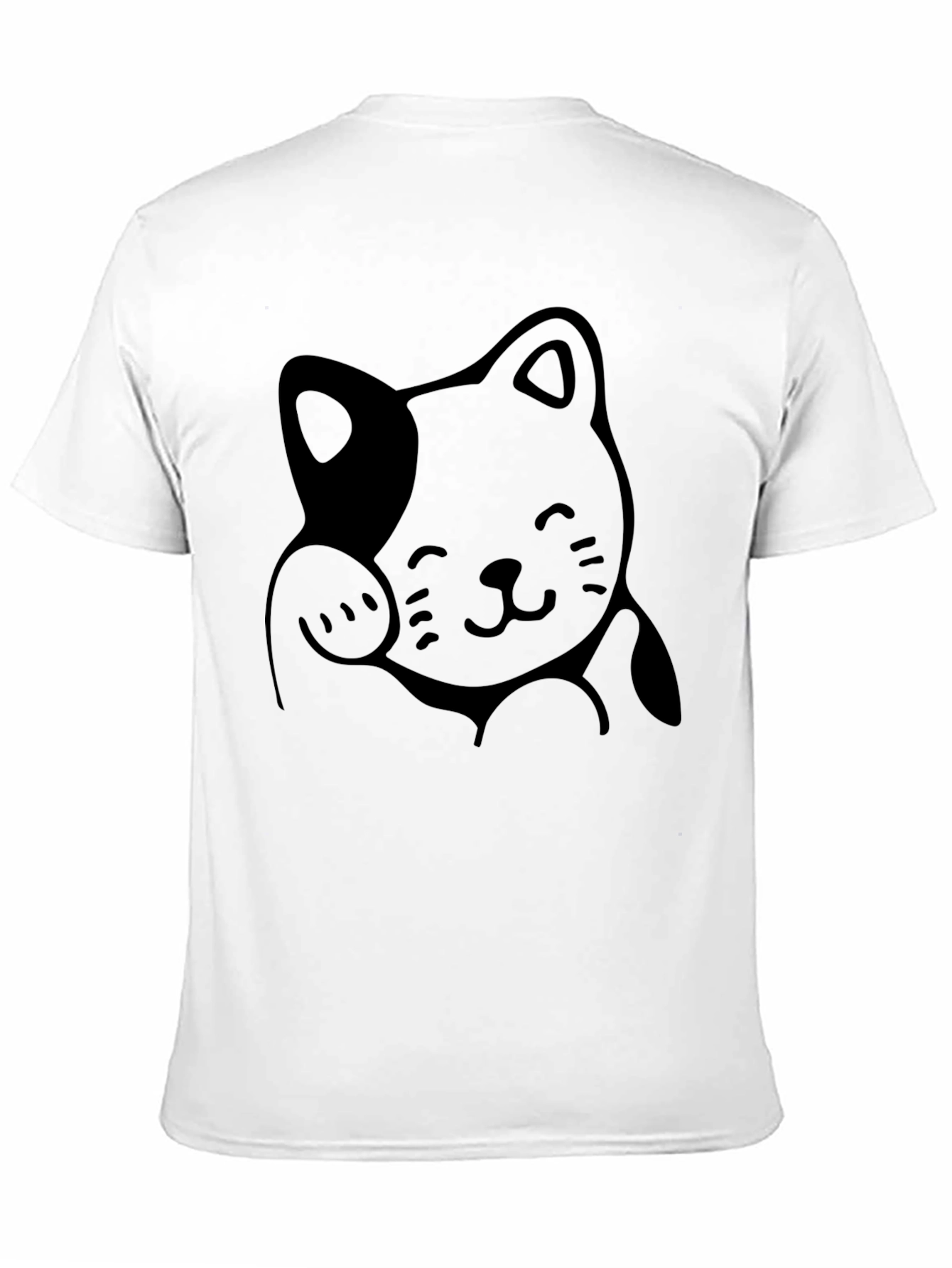 Black Lucky Cat T-Shirt - Black Graphic Tee view 11