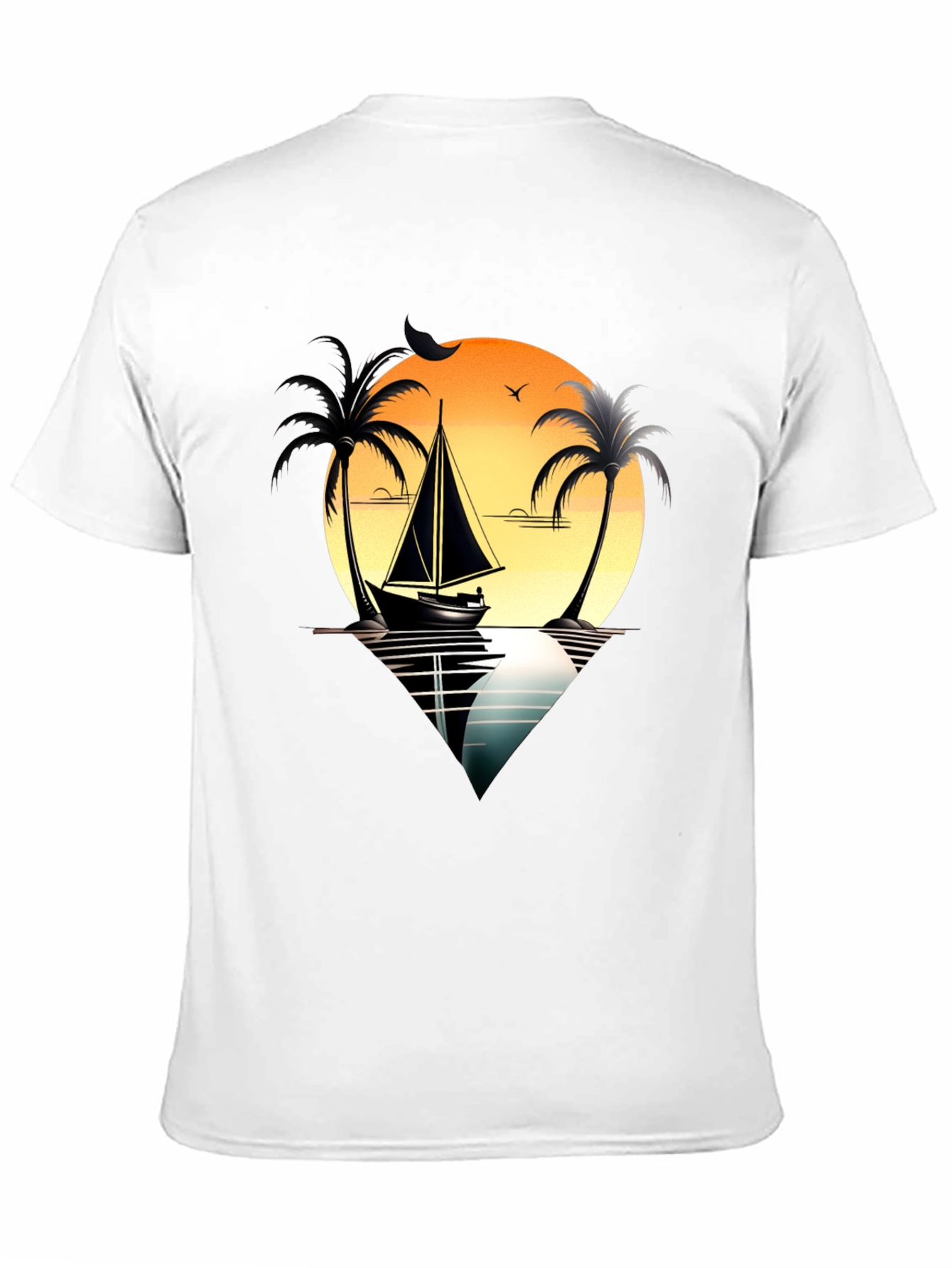 Black Sunset Sail T-Shirt view 11