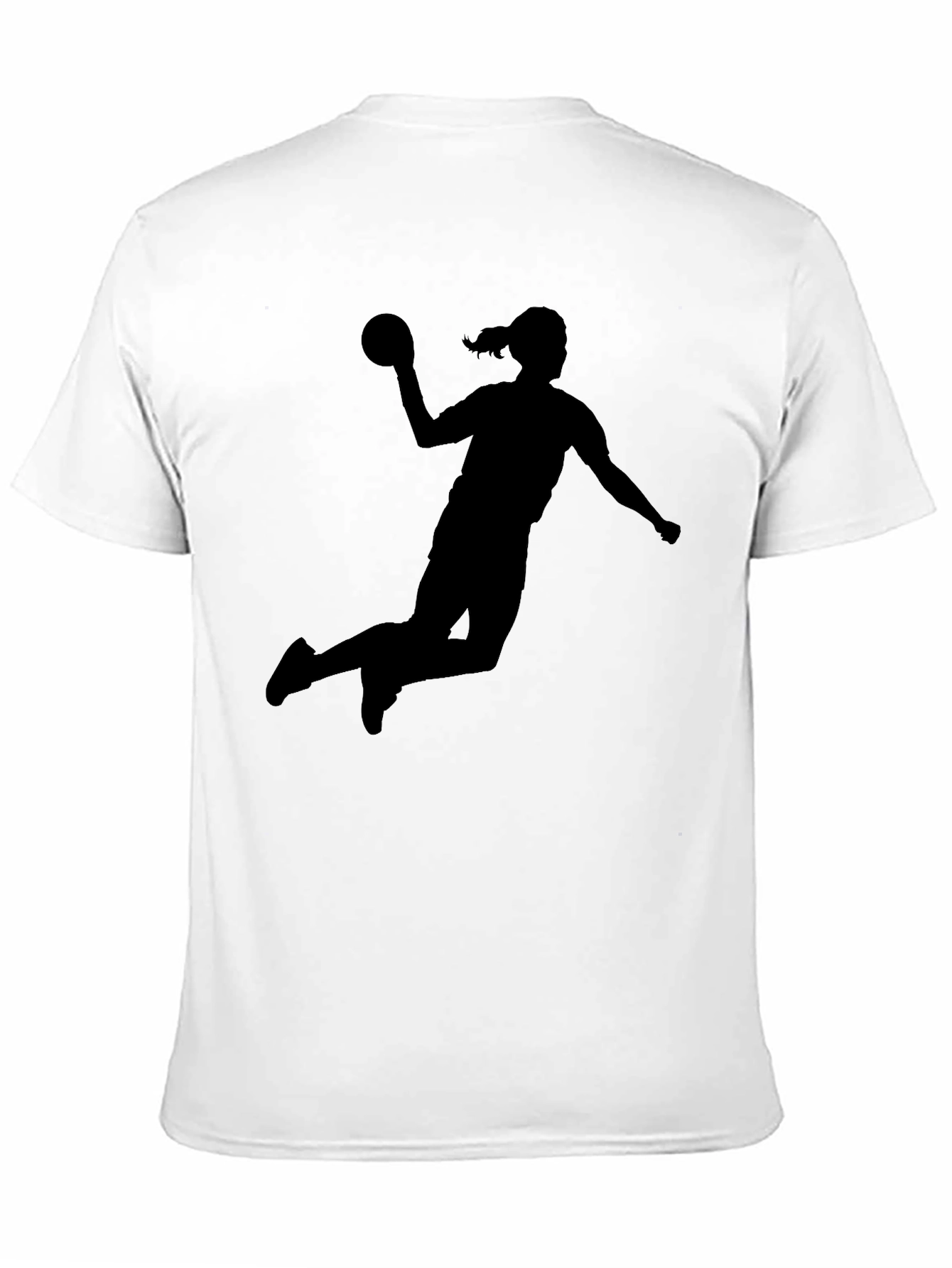 Black Handball Player Silhouette Black T-Shirt view 11