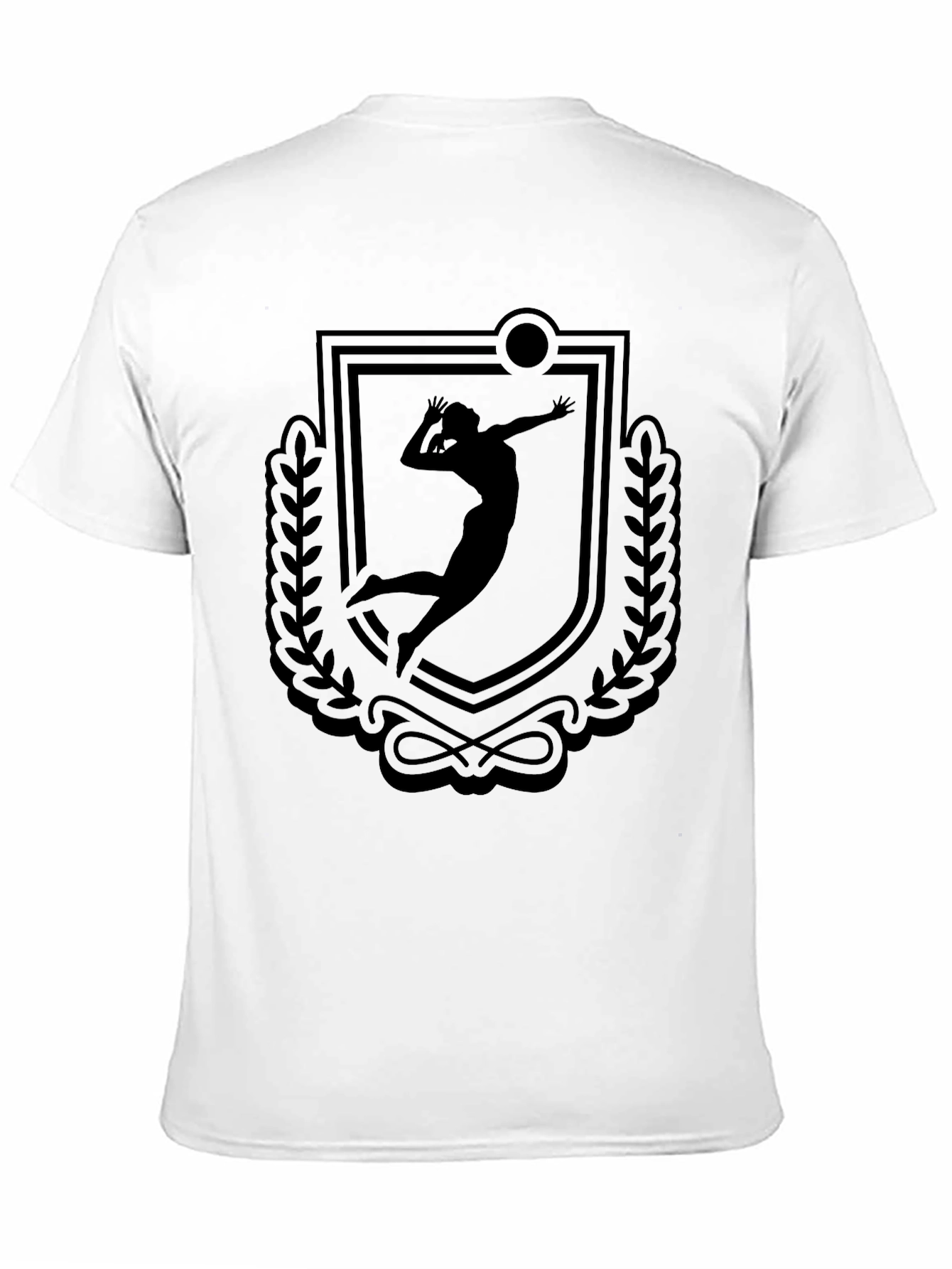 Black Volleyball Player Crest Graphic Tee - Black view 11