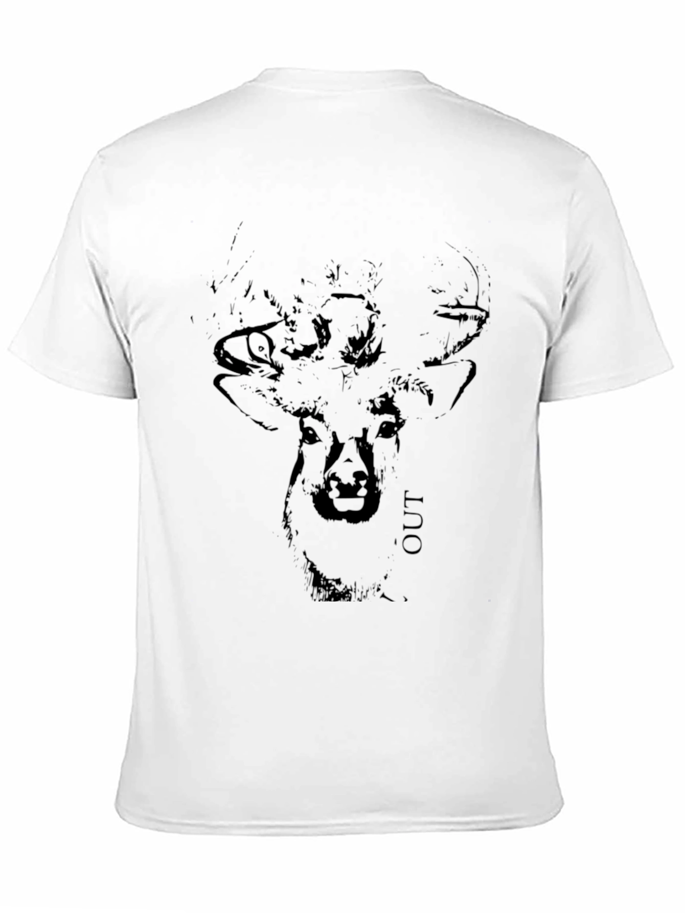 Black Men's Black Deer Graphic T-Shirt view 11