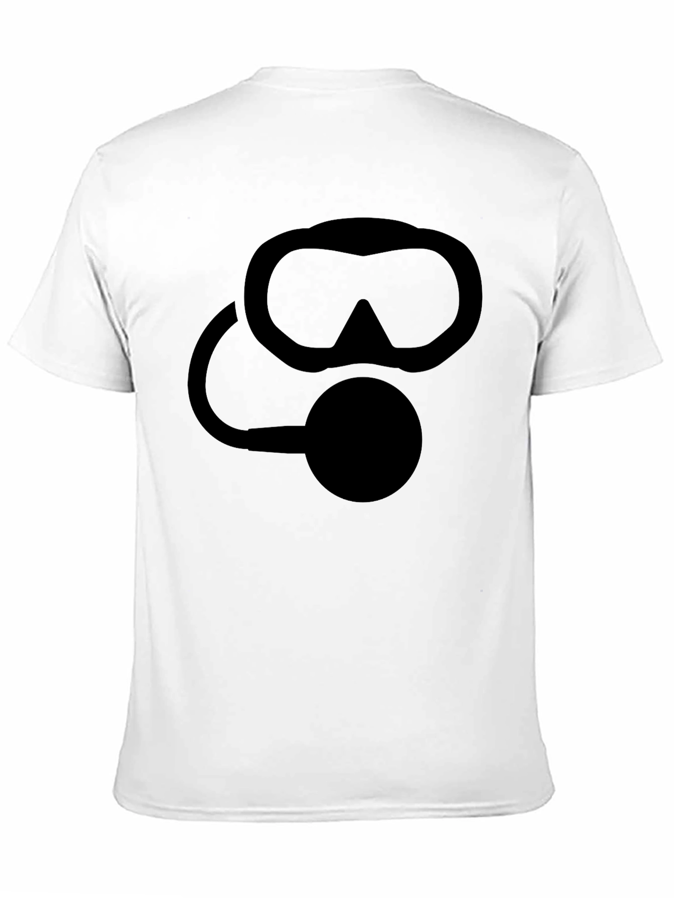 Black Scuba Diver Mask Graphic T-Shirt - Black view 11